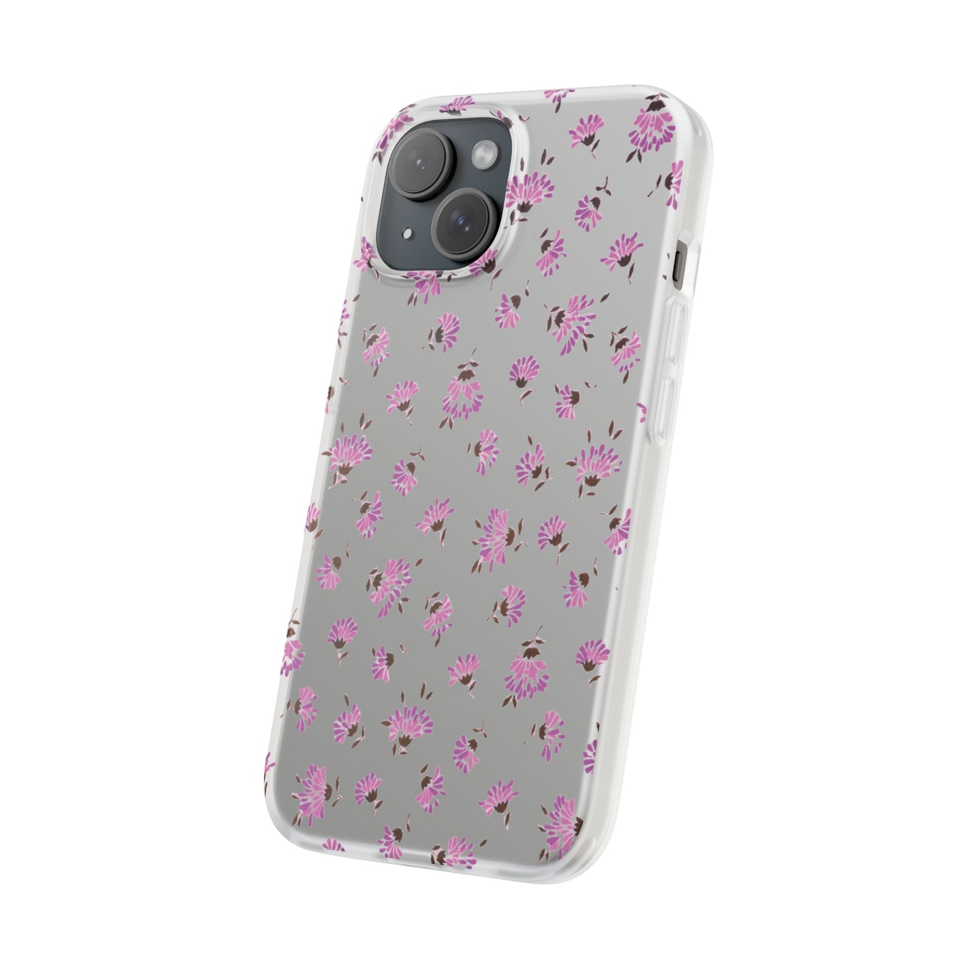 Floral Flexible Phone Case - Flower Pattern, Cute Gift for Her, Stylish Accessory, Spring Vibe, Lightweight Protective Cover- iPhone, Samsung, Gift Packaging - MahaCase