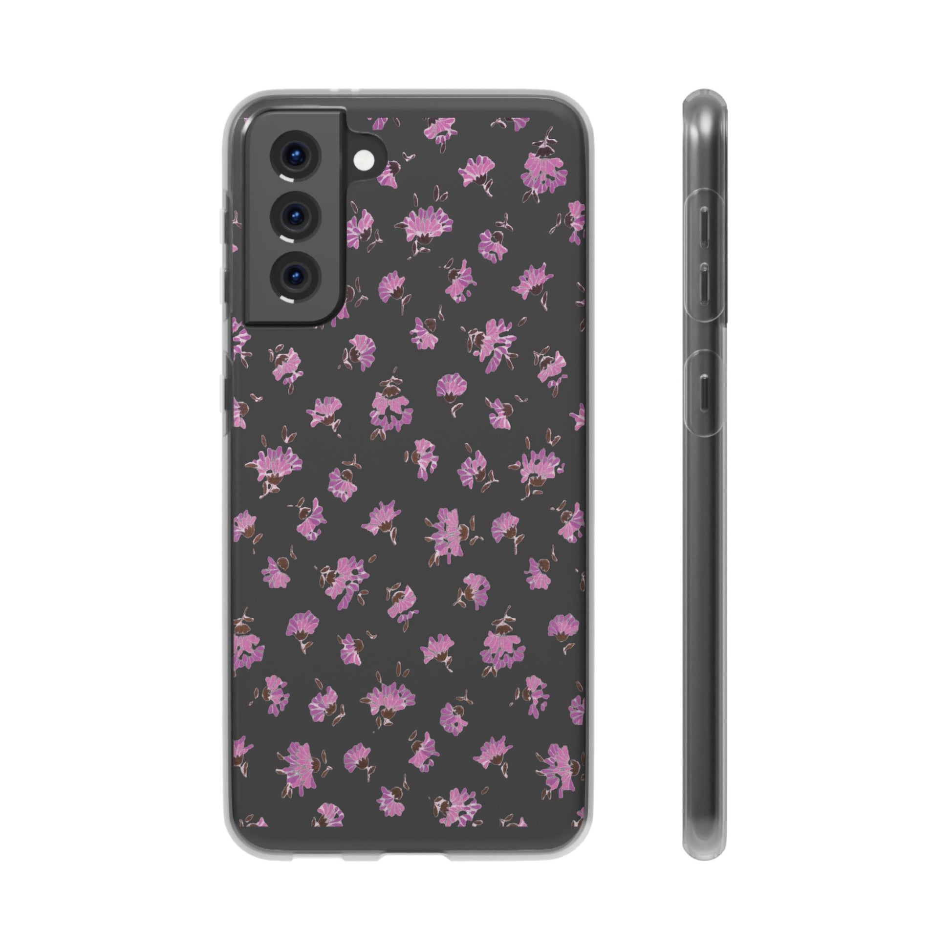 Floral Flexible Phone Case - Flower Pattern, Cute Gift for Her, Stylish Accessory, Spring Vibe, Lightweight Protective Cover- iPhone, Samsung, Gift Packaging - MahaCase