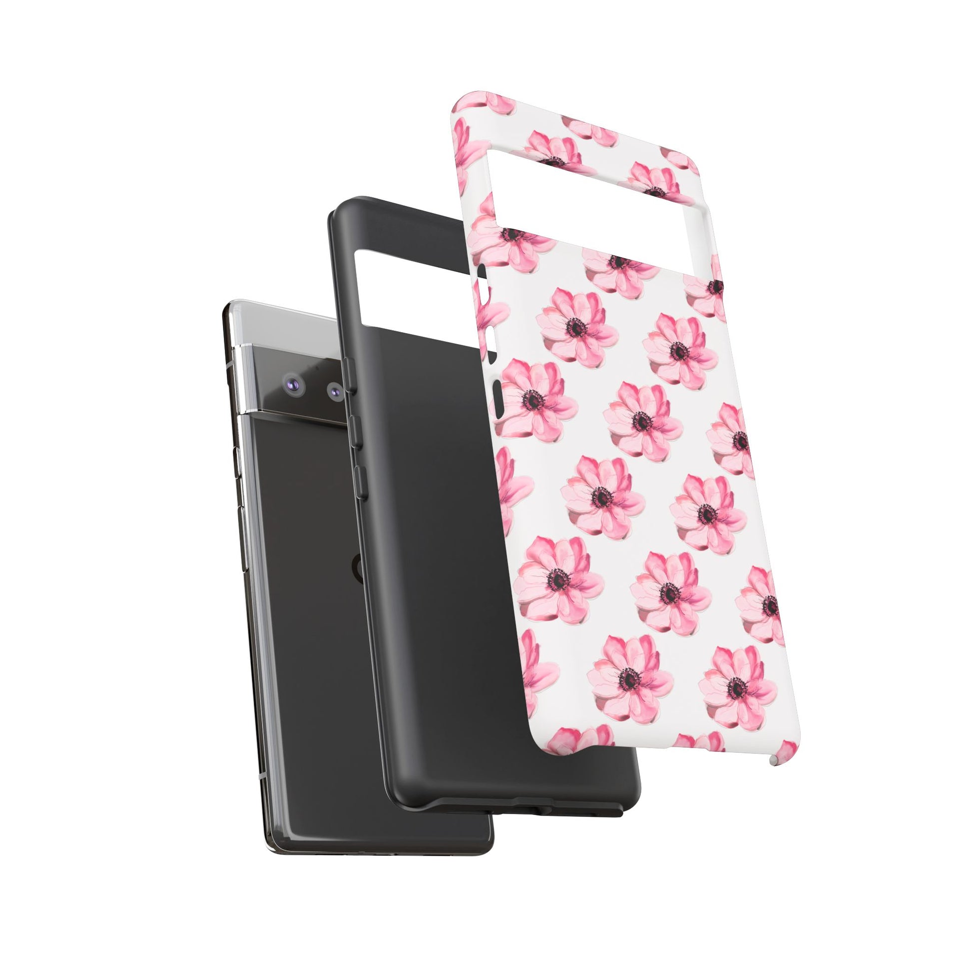 Floral Tough Phone Case - Stylish Protection with Pink Flowers - iPhone Samsung Galaxy Google Pixel - MahaCase