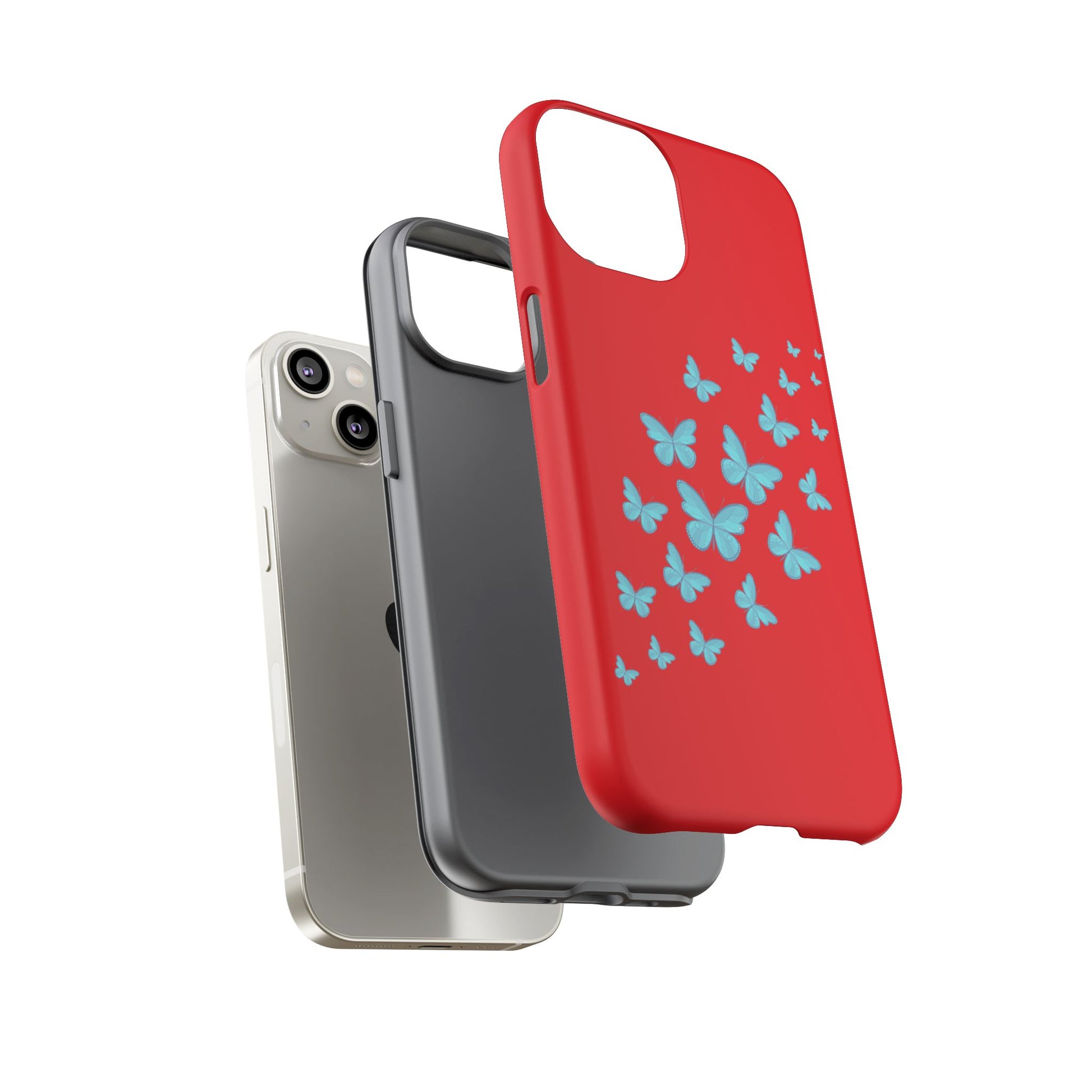 Butterflies in Red - Tough Cases iPhone Samsung Google Pixel - MahaCase