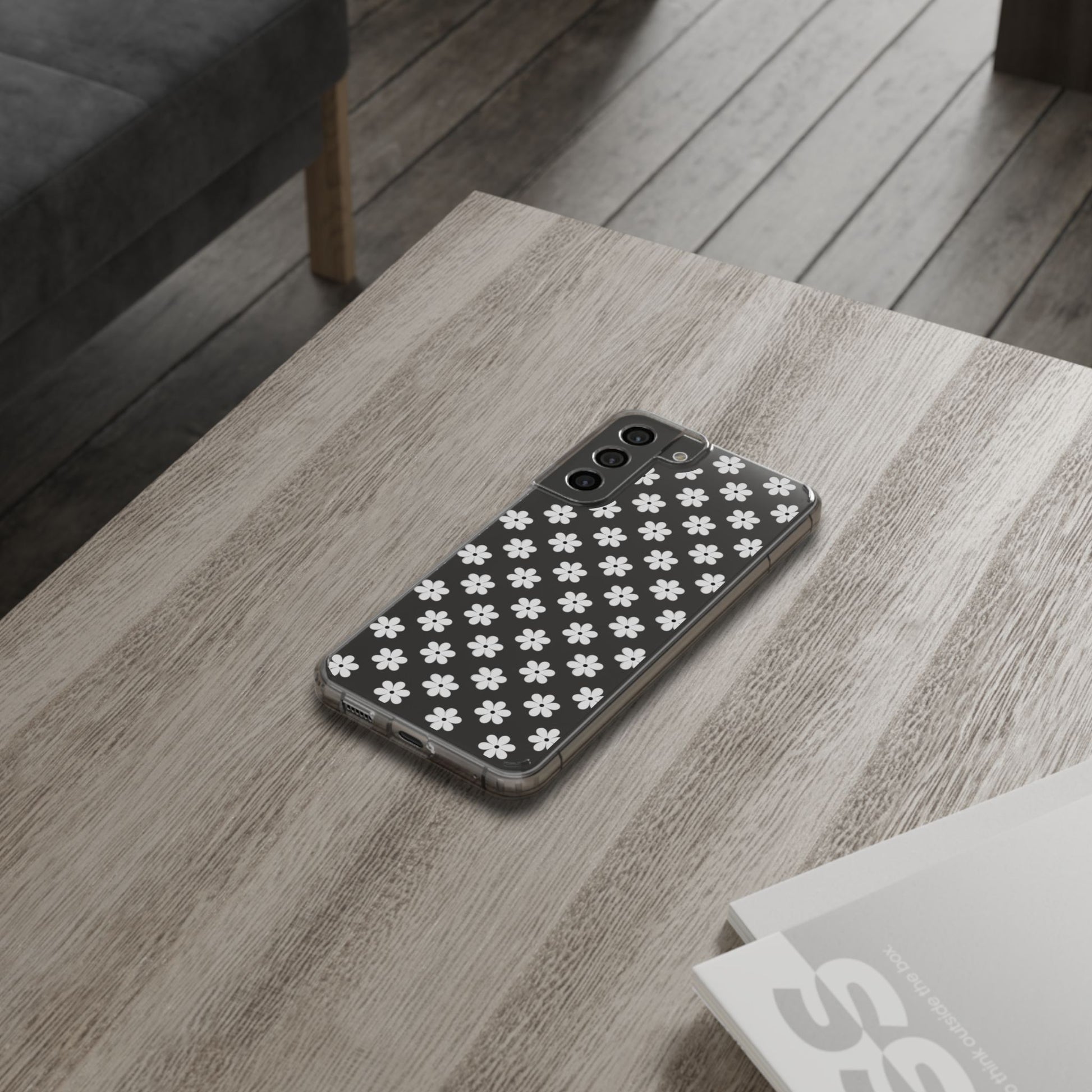 White Floral #222 Clear Cases - MahaCase