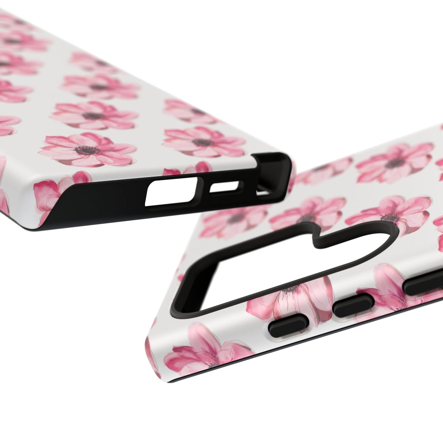 Floral Tough Phone Case - Stylish Protection with Pink Flowers - iPhone Samsung Galaxy Google Pixel - MahaCase