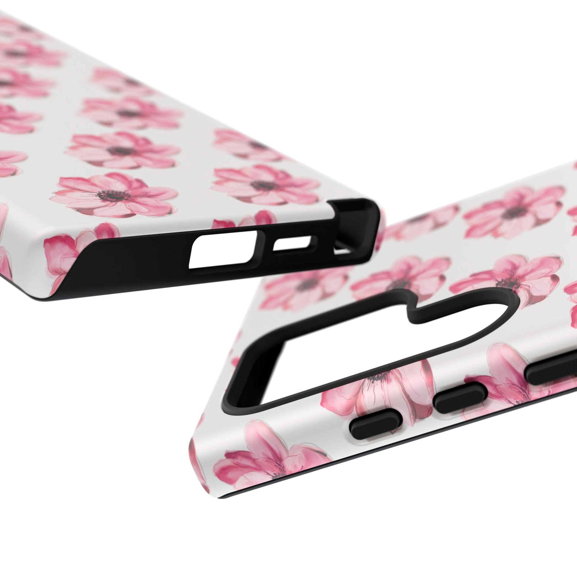 Floral Tough Phone Case - Stylish Protection with Pink Flowers - iPhone Samsung Galaxy Google Pixel - MahaCase