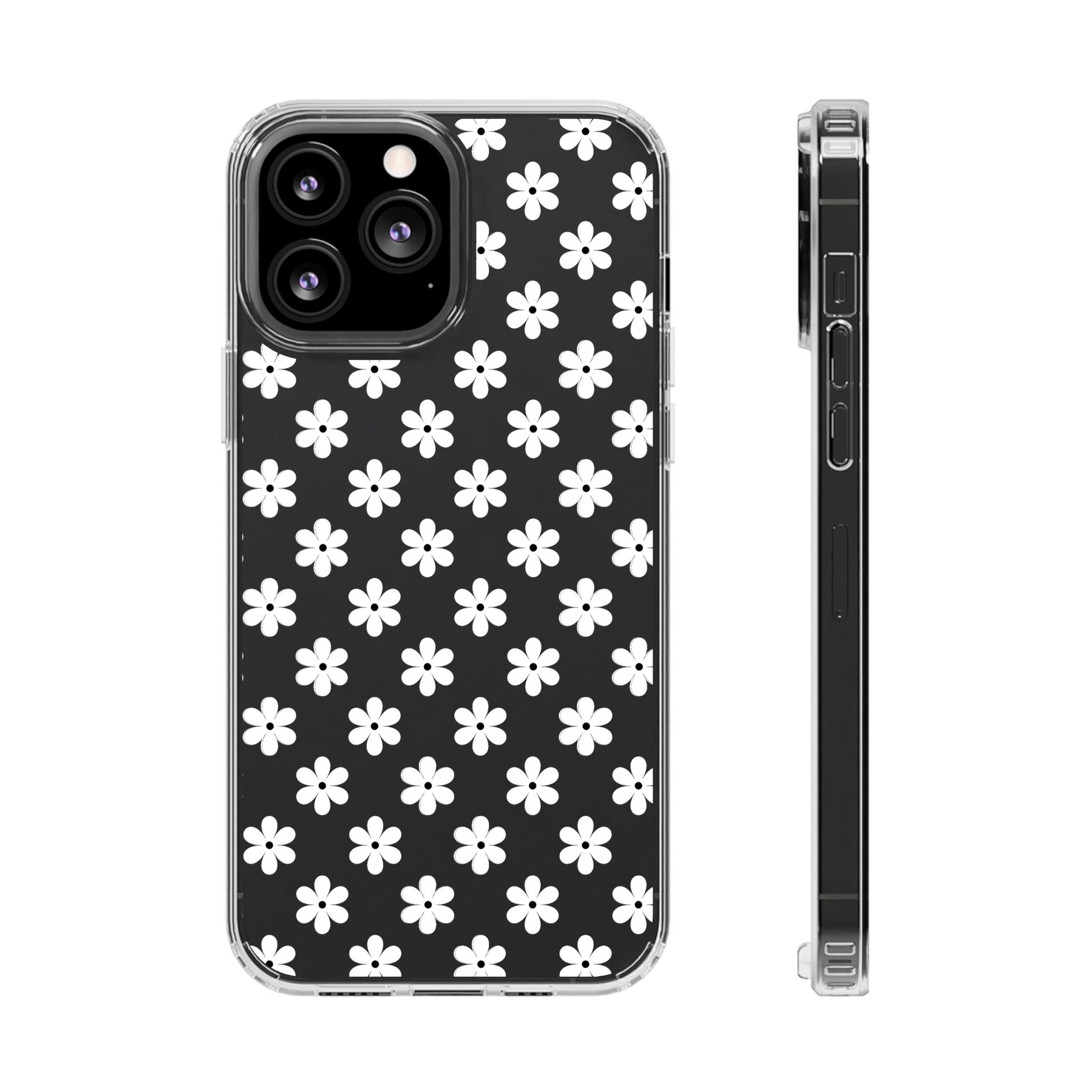 White Floral #222 Clear Cases - MahaCase