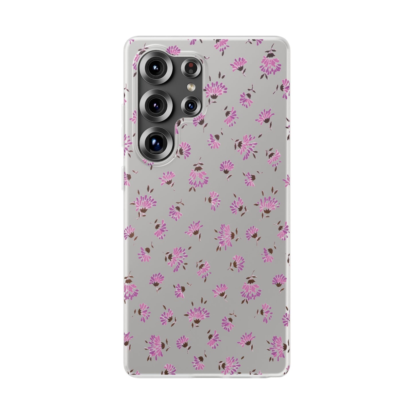 Floral Flexible Phone Case - Flower Pattern, Cute Gift for Her, Stylish Accessory, Spring Vibe, Lightweight Protective Cover- iPhone, Samsung, Gift Packaging - MahaCase