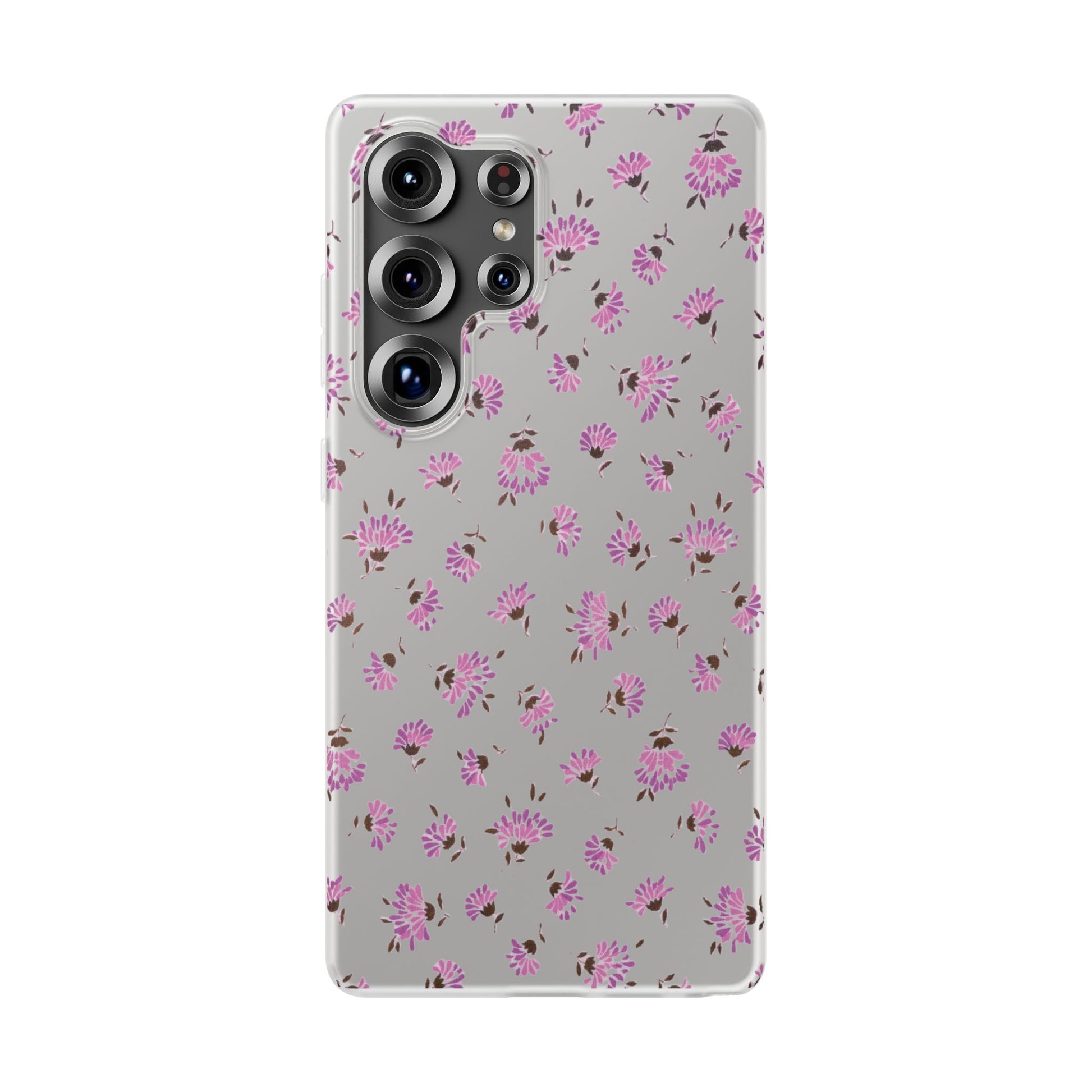 Floral Flexible Phone Case - Flower Pattern, Cute Gift for Her, Stylish Accessory, Spring Vibe, Lightweight Protective Cover- iPhone, Samsung, Gift Packaging - MahaCase