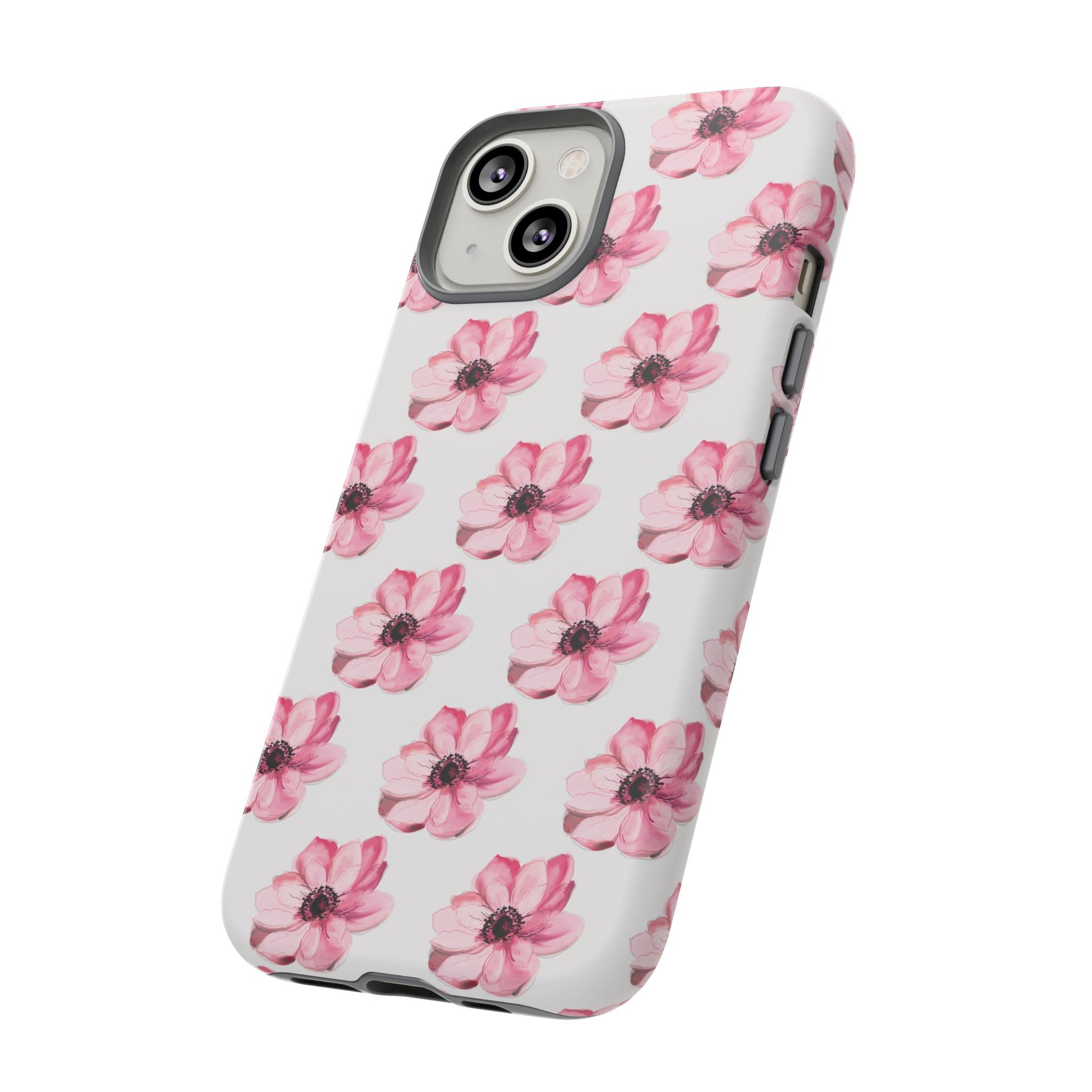 Floral Tough Phone Case - Stylish Protection with Pink Flowers - iPhone Samsung Galaxy Google Pixel - MahaCase
