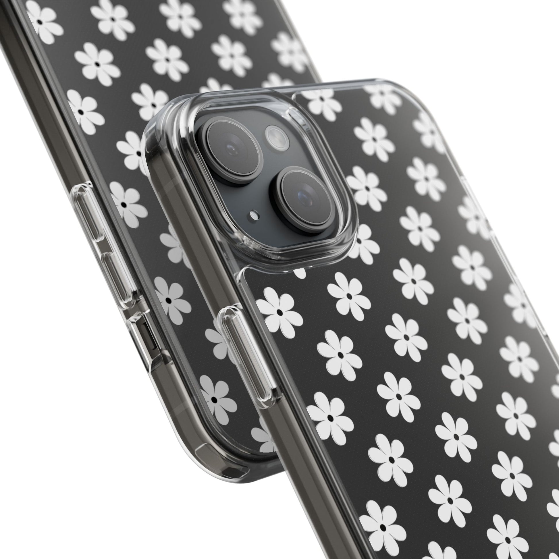 White Floral #222 Clear Cases - MahaCase