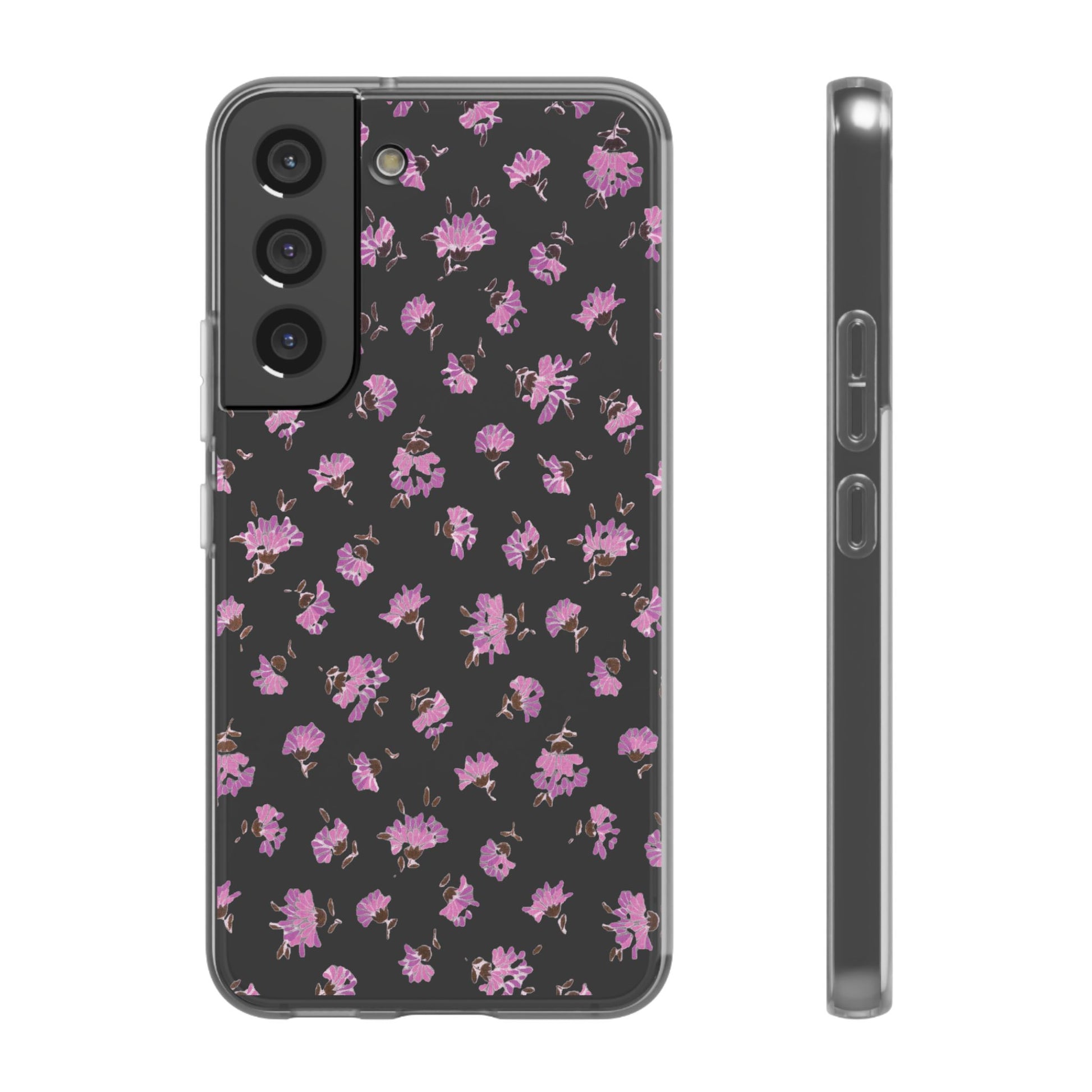 Floral Flexible Phone Case - Flower Pattern, Cute Gift for Her, Stylish Accessory, Spring Vibe, Lightweight Protective Cover- iPhone, Samsung, Gift Packaging - MahaCase