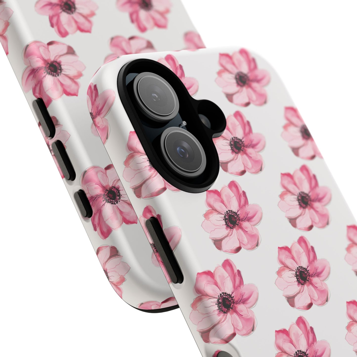 Floral Tough Phone Case - Stylish Protection with Pink Flowers - iPhone Samsung Galaxy Google Pixel - MahaCase