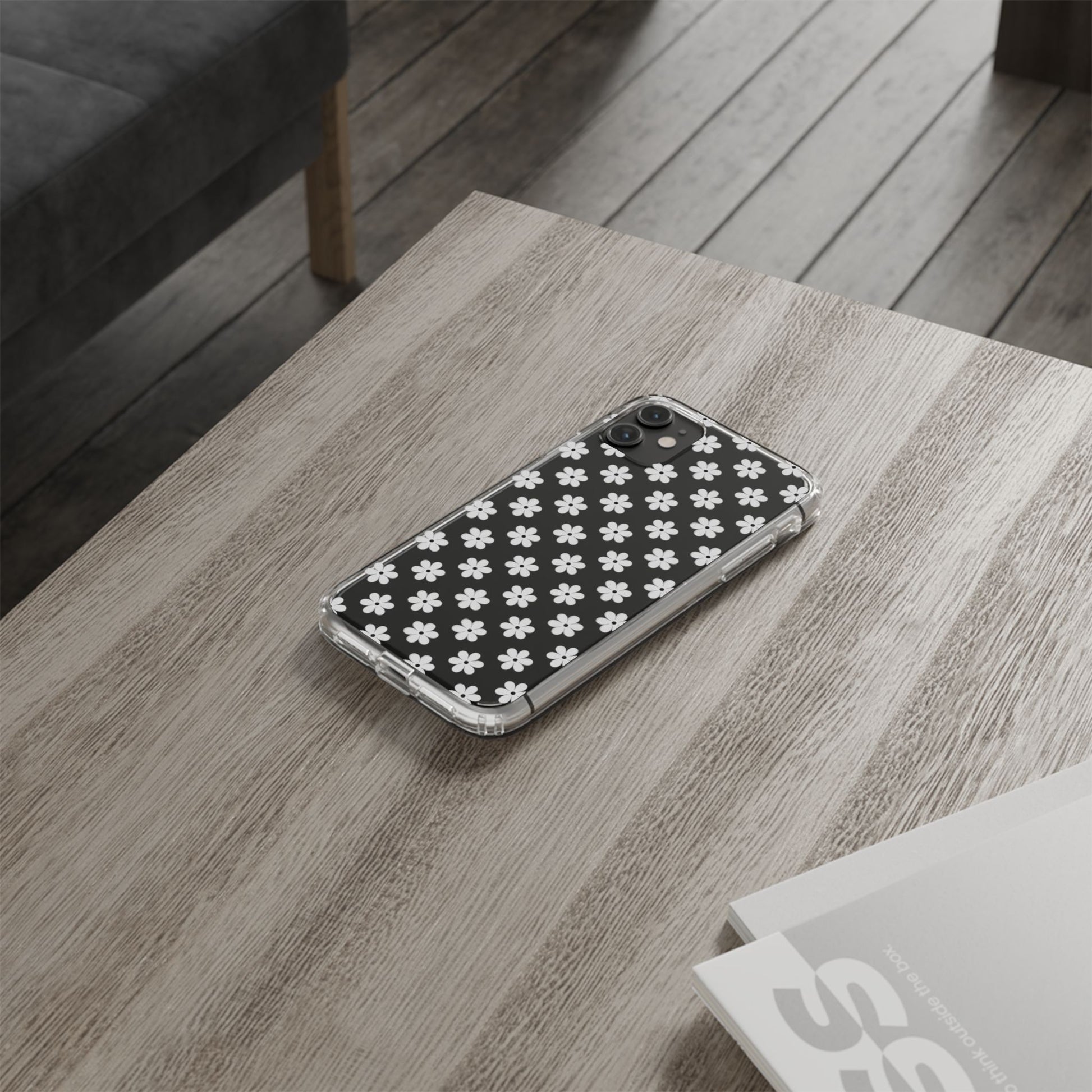 White Floral #222 Clear Cases - MahaCase