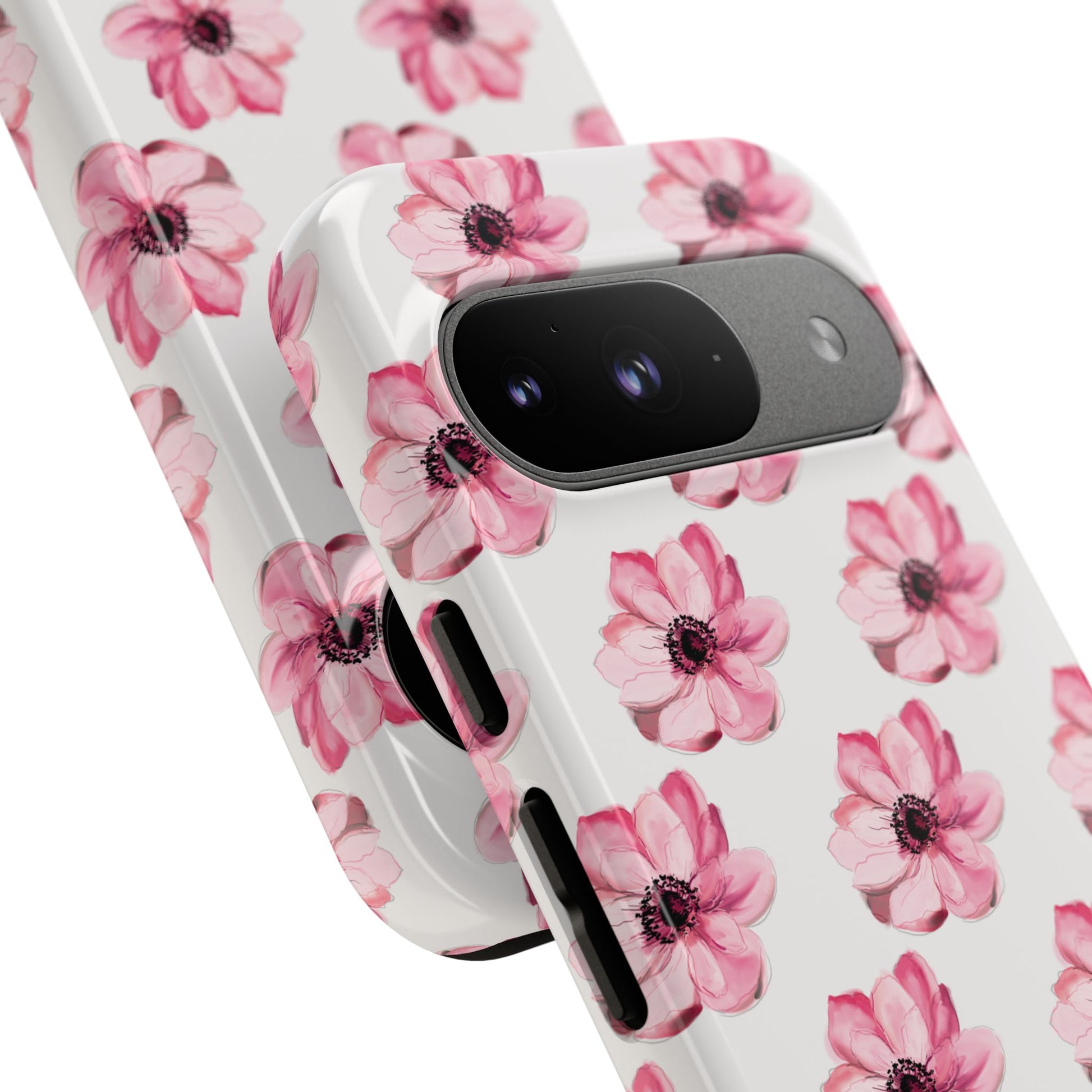 Floral Tough Phone Case - Stylish Protection with Pink Flowers - iPhone Samsung Galaxy Google Pixel - MahaCase