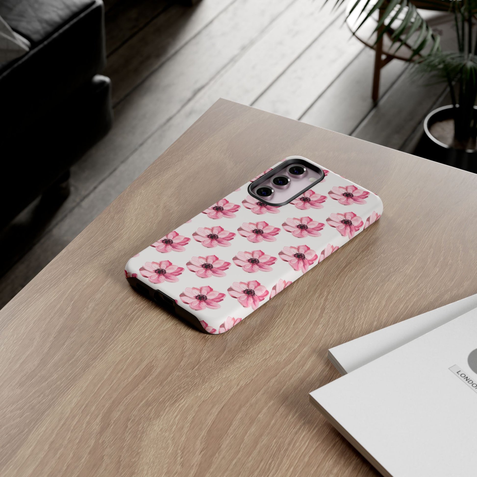 Floral Tough Phone Case - Stylish Protection with Pink Flowers - iPhone Samsung Galaxy Google Pixel - MahaCase