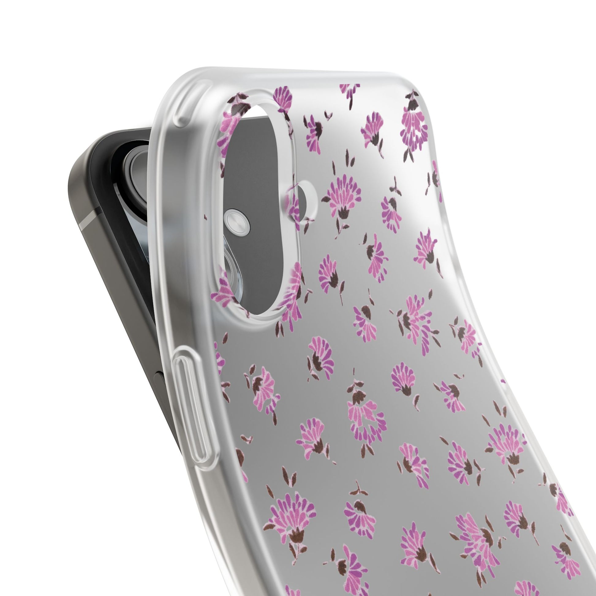 Floral Flexible Phone Case - Flower Pattern, Cute Gift for Her, Stylish Accessory, Spring Vibe, Lightweight Protective Cover- iPhone, Samsung, Gift Packaging - MahaCase