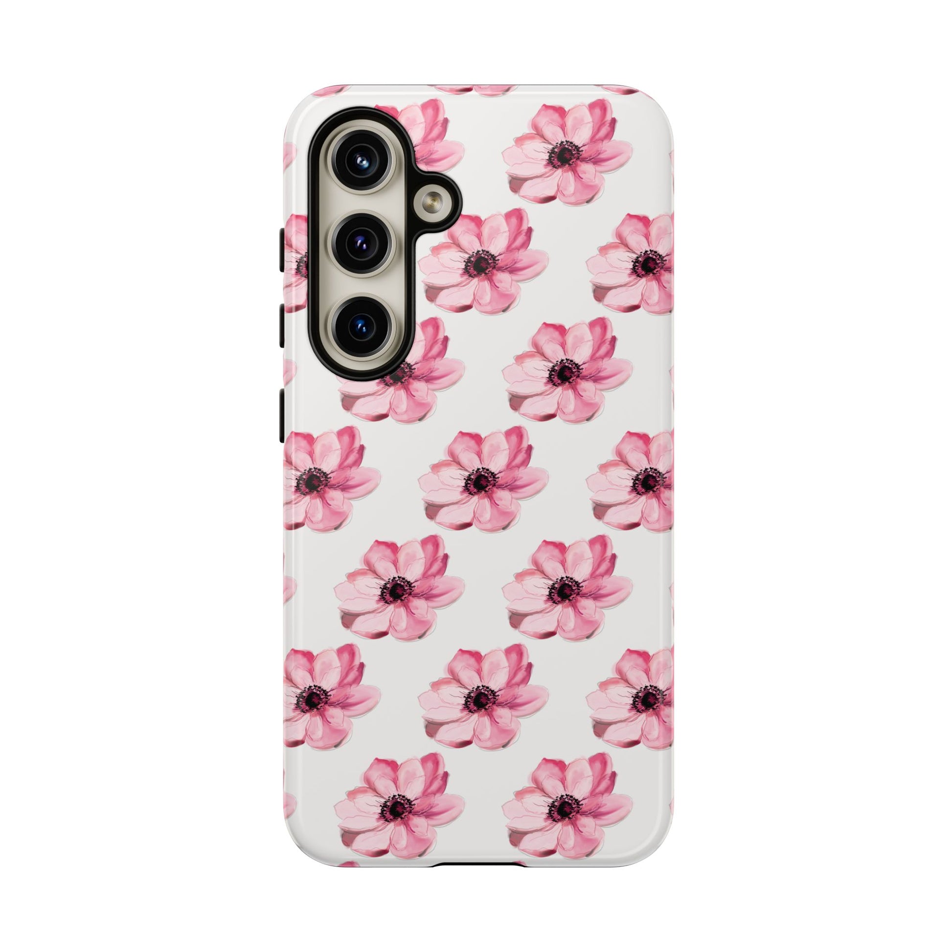 Floral Tough Phone Case - Stylish Protection with Pink Flowers - iPhone Samsung Galaxy Google Pixel - MahaCase