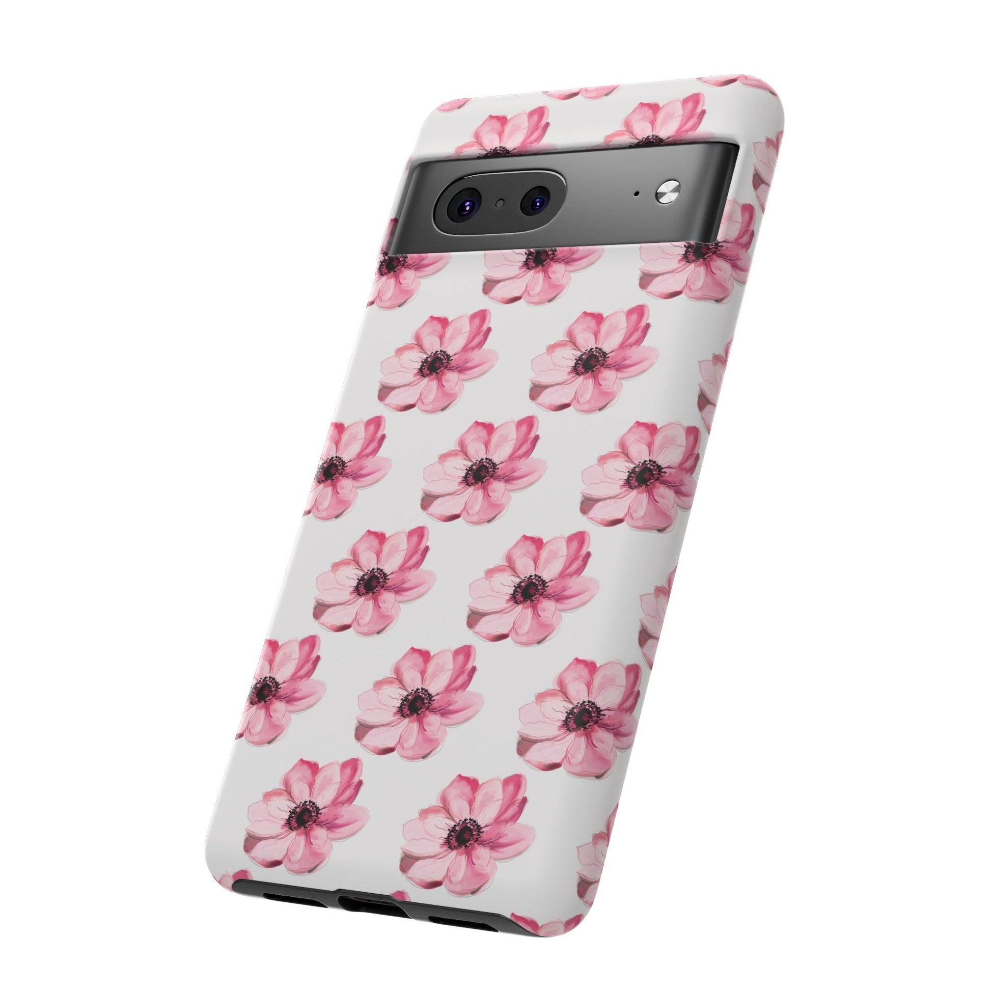 Floral Tough Phone Case - Stylish Protection with Pink Flowers - iPhone Samsung Galaxy Google Pixel - MahaCase