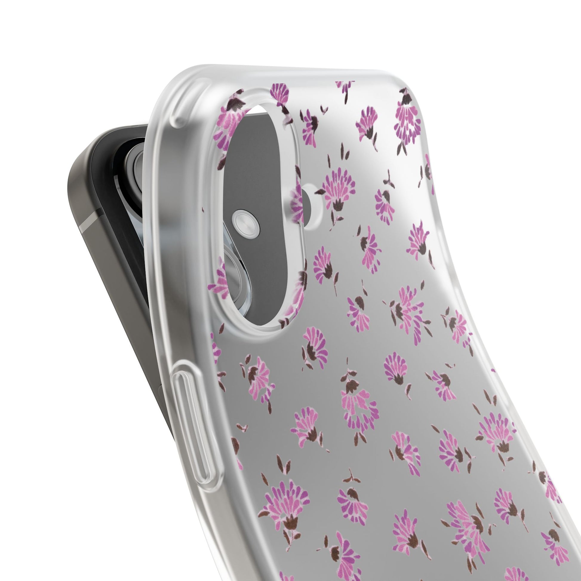 Floral Flexible Phone Case - Flower Pattern, Cute Gift for Her, Stylish Accessory, Spring Vibe, Lightweight Protective Cover- iPhone, Samsung, Gift Packaging - MahaCase