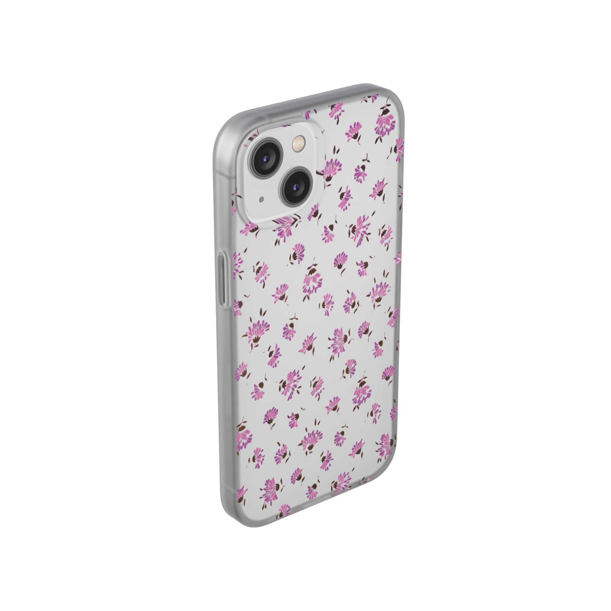 Floral Flexible Phone Case - Flower Pattern, Cute Gift for Her, Stylish Accessory, Spring Vibe, Lightweight Protective Cover- iPhone, Samsung, Gift Packaging - MahaCase