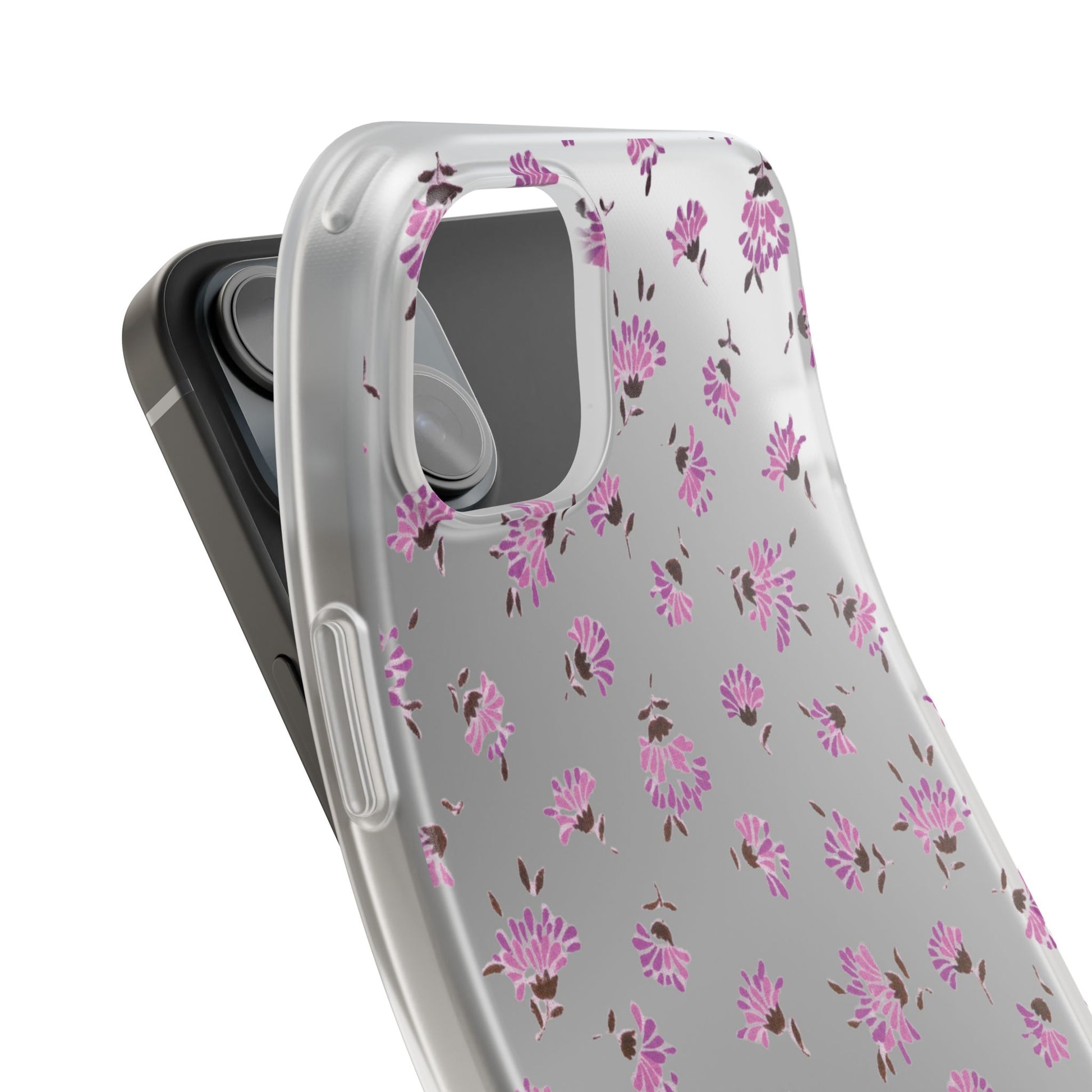 Floral Flexible Phone Case - Flower Pattern, Cute Gift for Her, Stylish Accessory, Spring Vibe, Lightweight Protective Cover- iPhone, Samsung, Gift Packaging - MahaCase