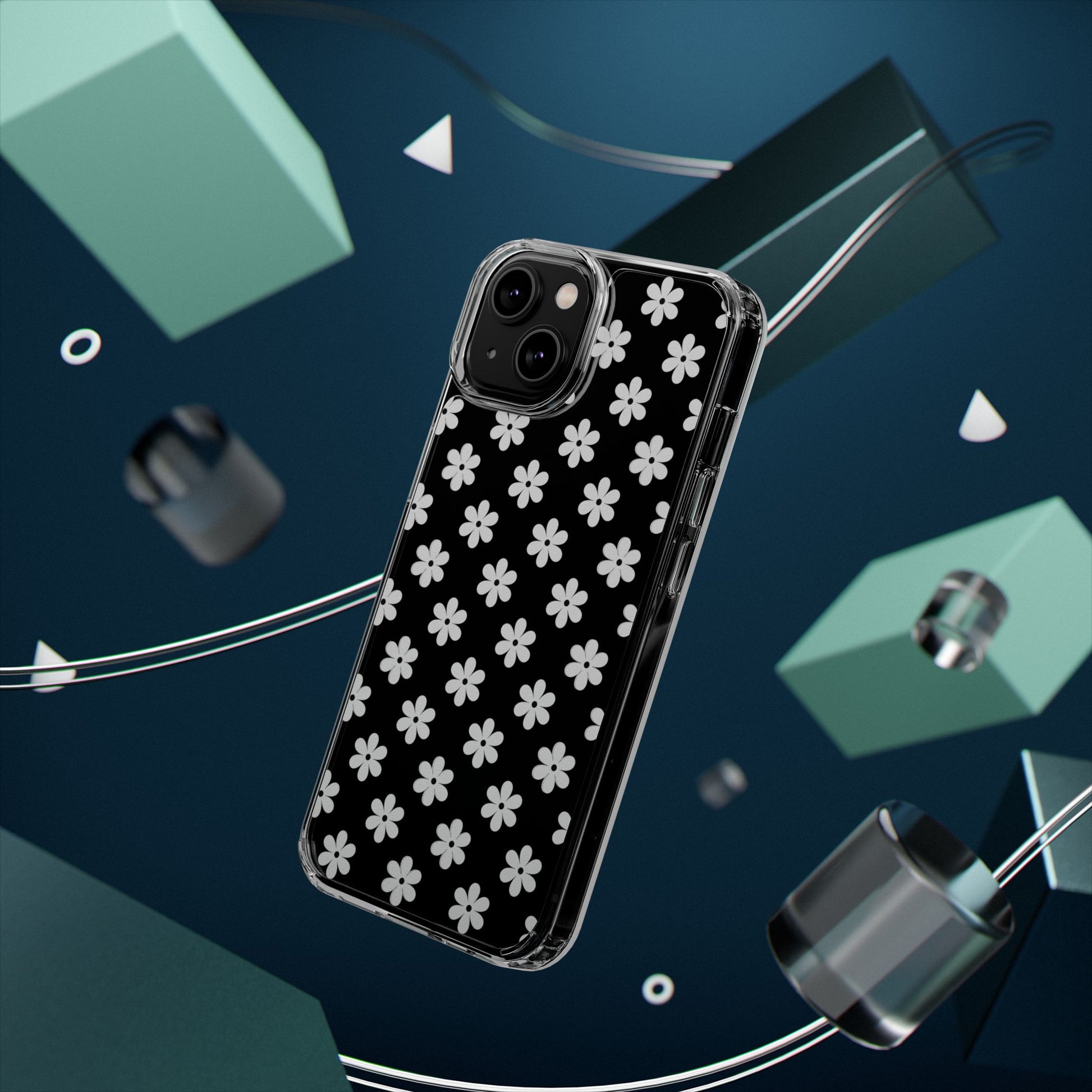 White Floral #222 Clear Cases - MahaCase