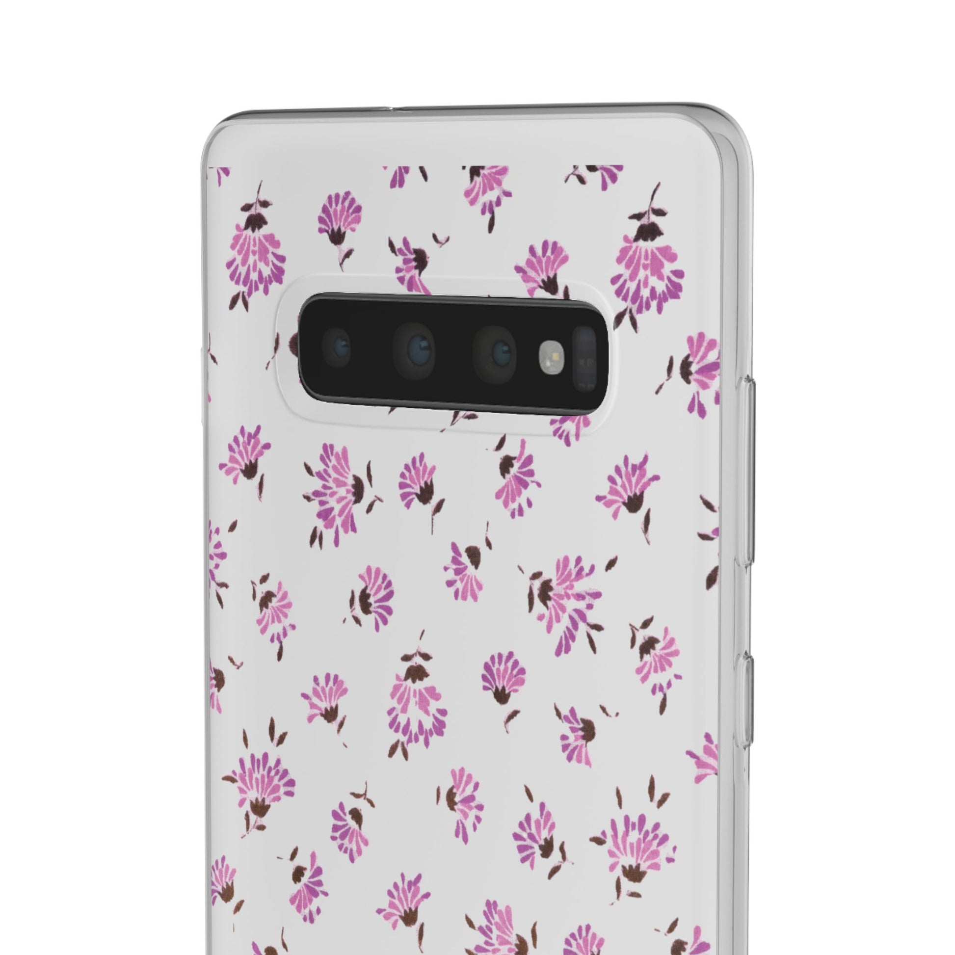 Floral Flexible Phone Case - Flower Pattern, Cute Gift for Her, Stylish Accessory, Spring Vibe, Lightweight Protective Cover- iPhone, Samsung, Gift Packaging - MahaCase