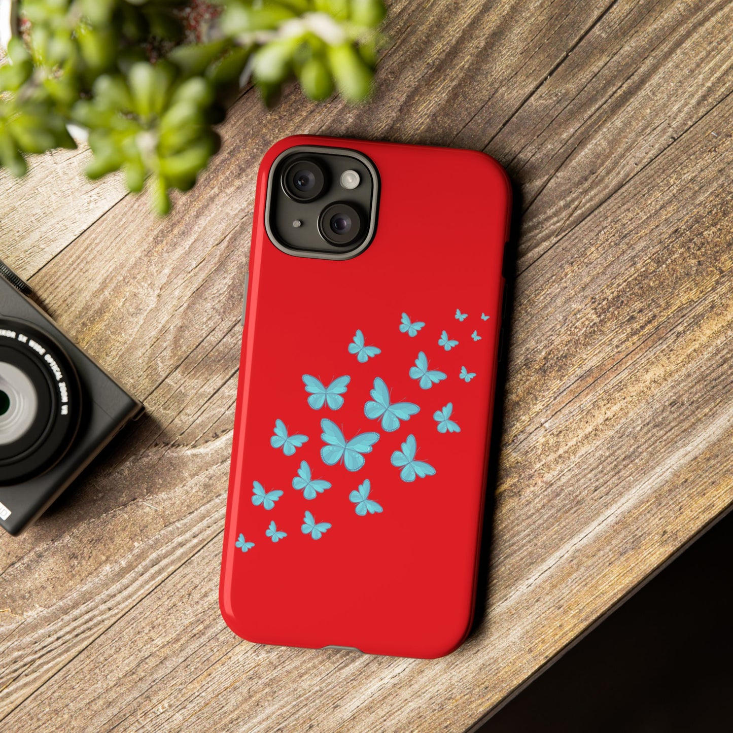 Butterflies in Red - Tough Cases iPhone Samsung Google Pixel - MahaCase