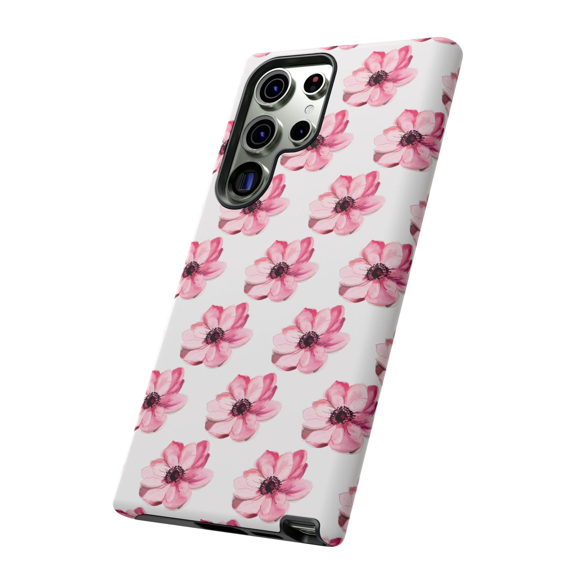 Floral Tough Phone Case - Stylish Protection with Pink Flowers - iPhone Samsung Galaxy Google Pixel - MahaCase