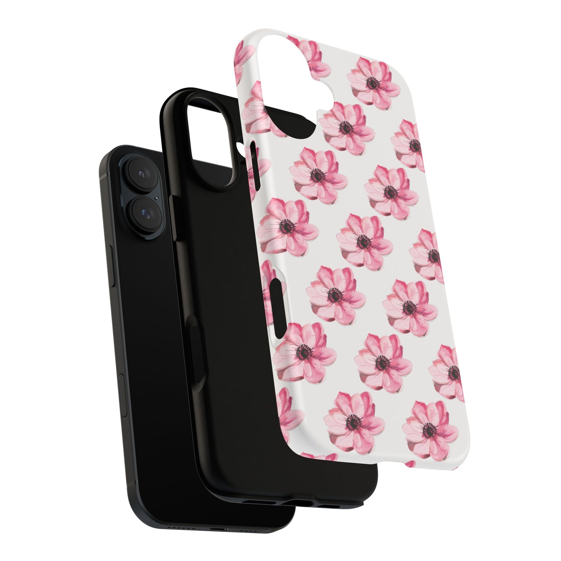 Floral Tough Phone Case - Stylish Protection with Pink Flowers - iPhone Samsung Galaxy Google Pixel - MahaCase