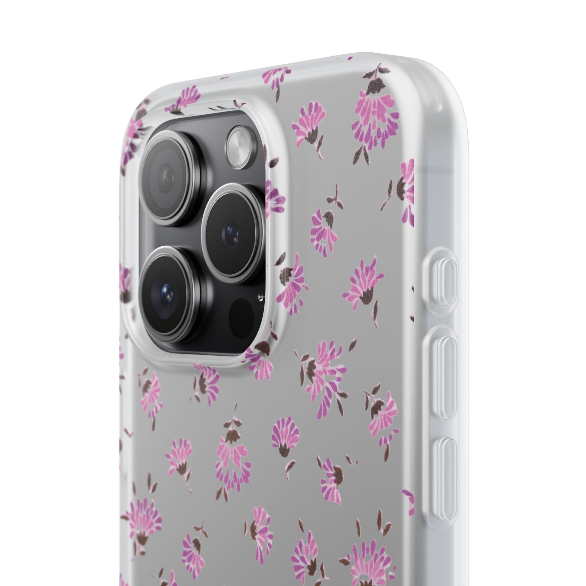 Floral Flexible Phone Case - Flower Pattern, Cute Gift for Her, Stylish Accessory, Spring Vibe, Lightweight Protective Cover- iPhone, Samsung, Gift Packaging - MahaCase