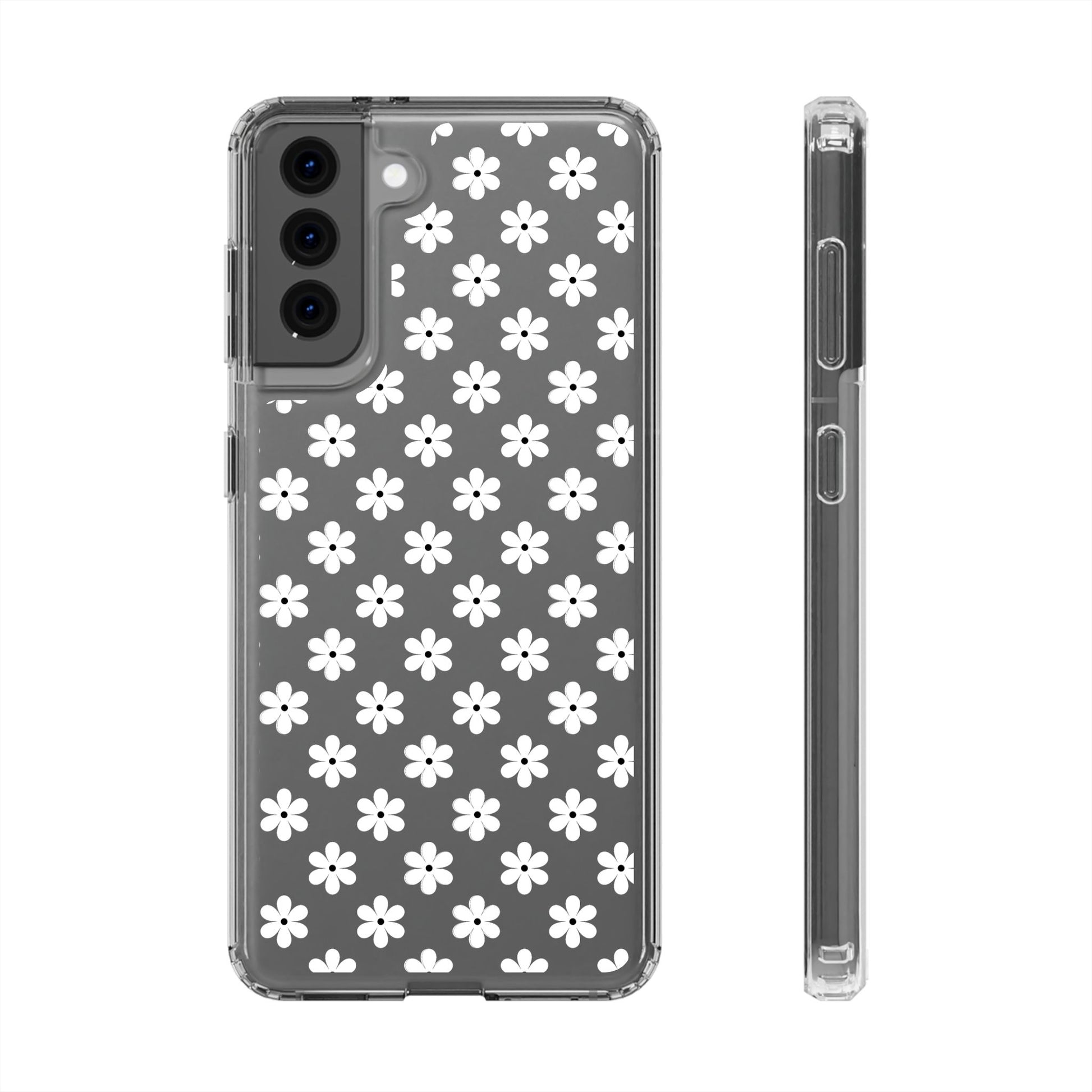 White Floral #222 Clear Cases - MahaCase