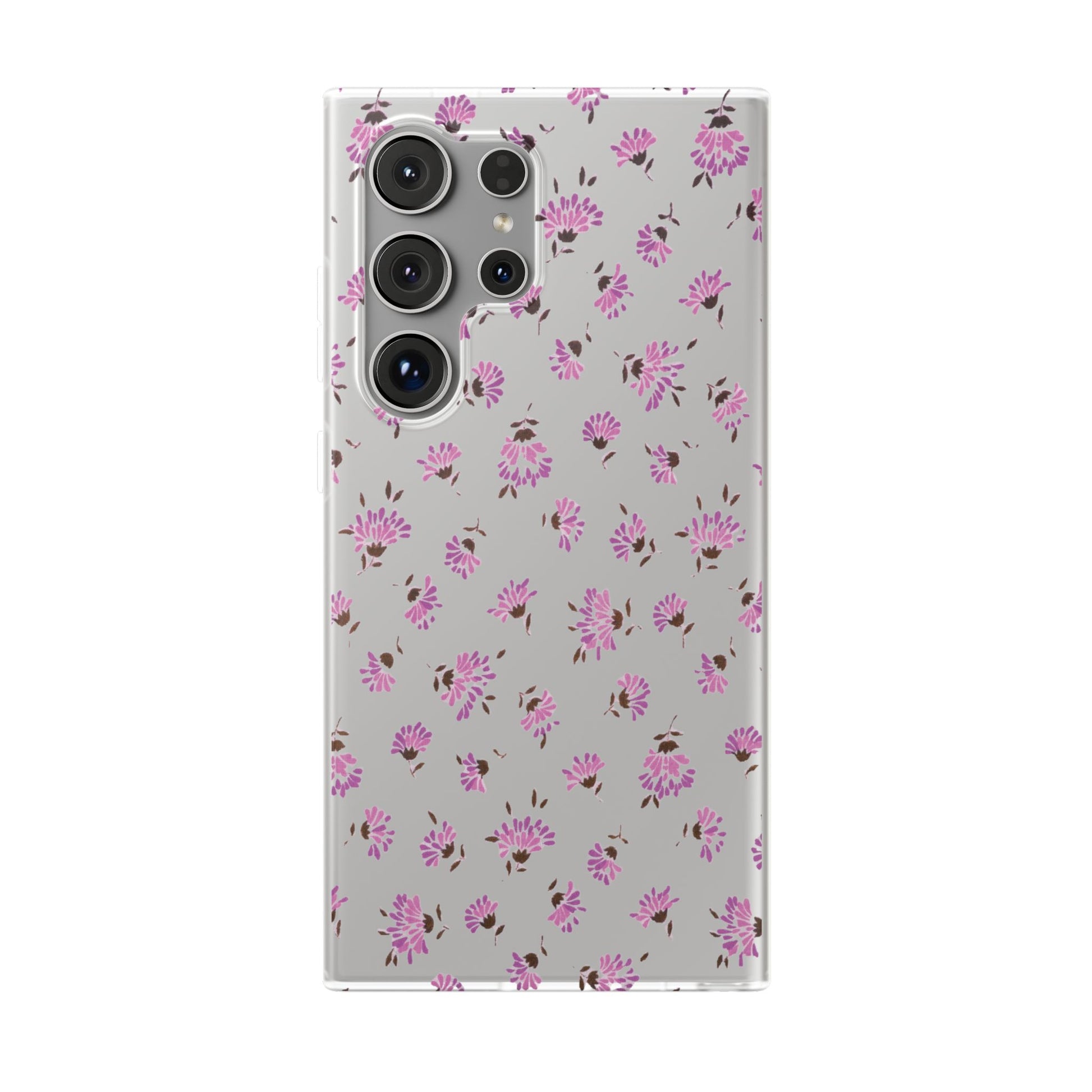 Floral Flexible Phone Case - Flower Pattern, Cute Gift for Her, Stylish Accessory, Spring Vibe, Lightweight Protective Cover- iPhone, Samsung, Gift Packaging - MahaCase