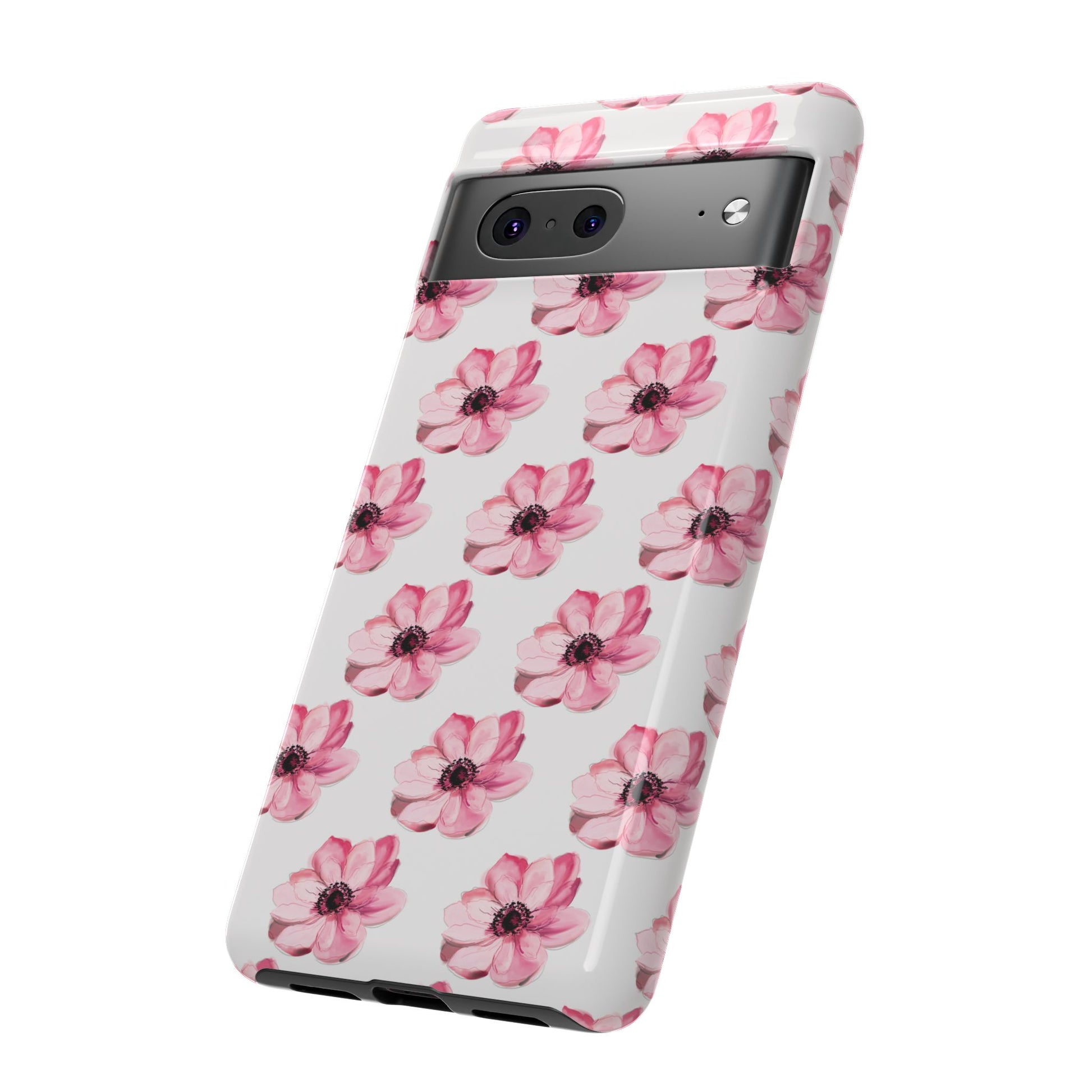 Floral Tough Phone Case - Stylish Protection with Pink Flowers - iPhone Samsung Galaxy Google Pixel - MahaCase