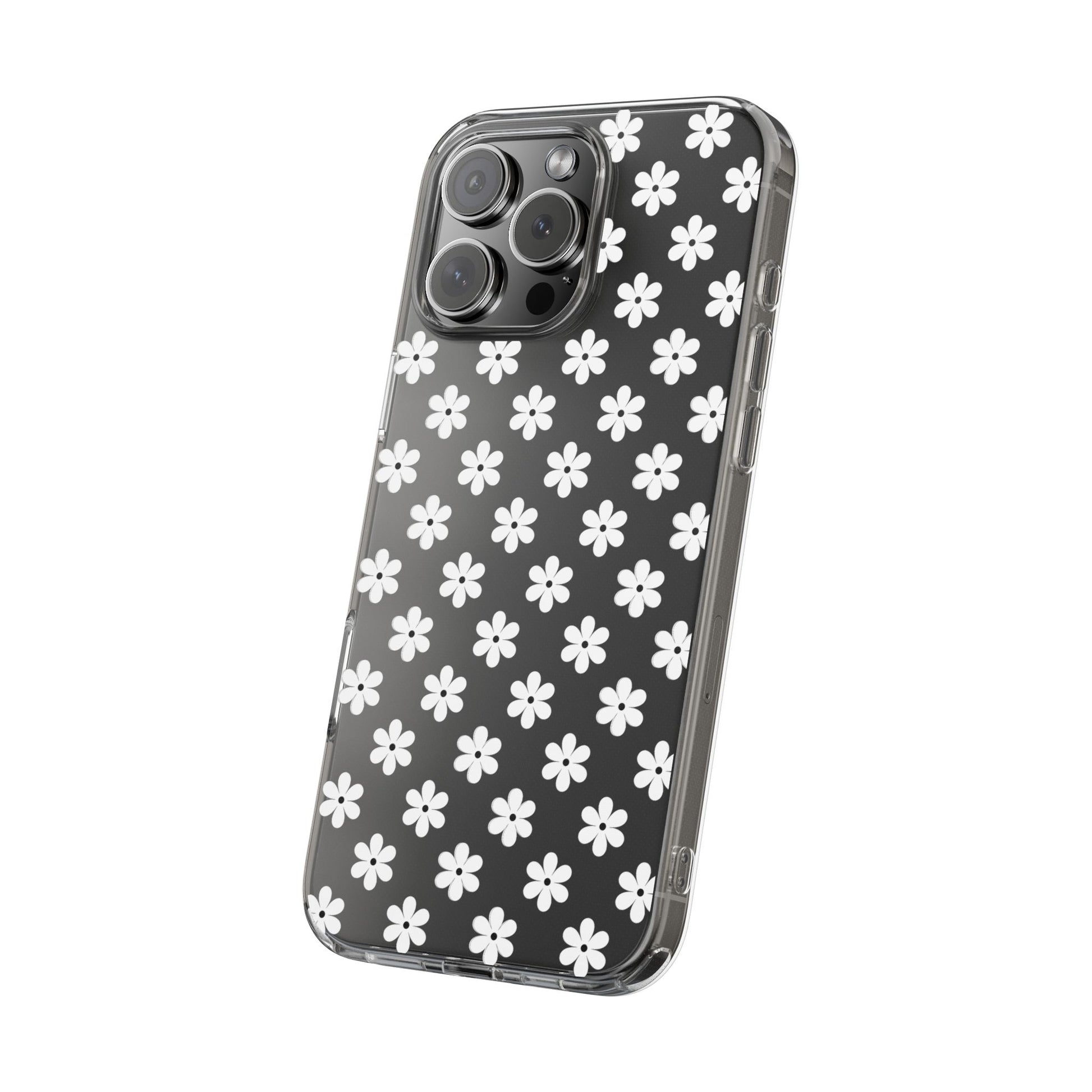 White Floral #222 Clear Cases - MahaCase