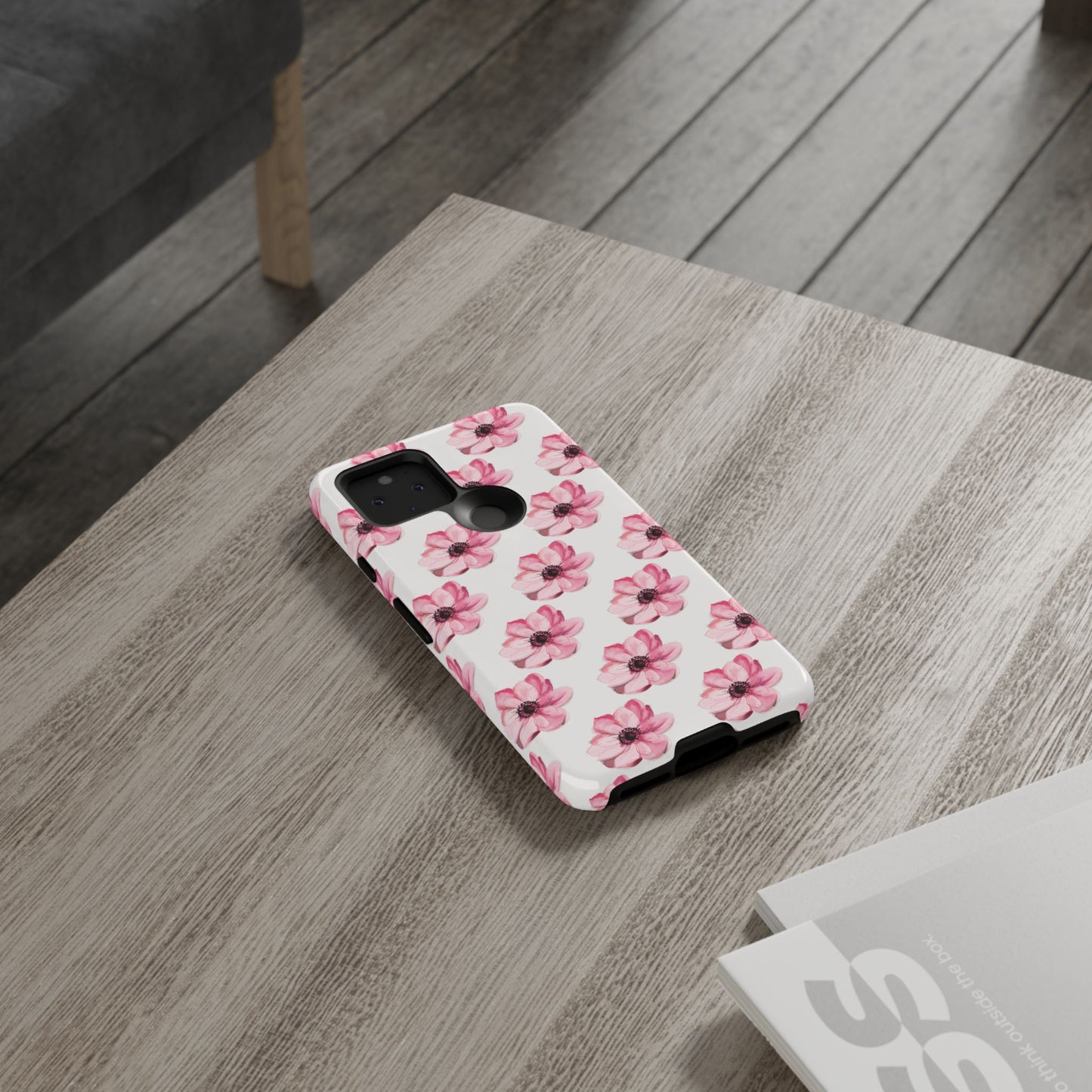 Floral Tough Phone Case - Stylish Protection with Pink Flowers - iPhone Samsung Galaxy Google Pixel - MahaCase