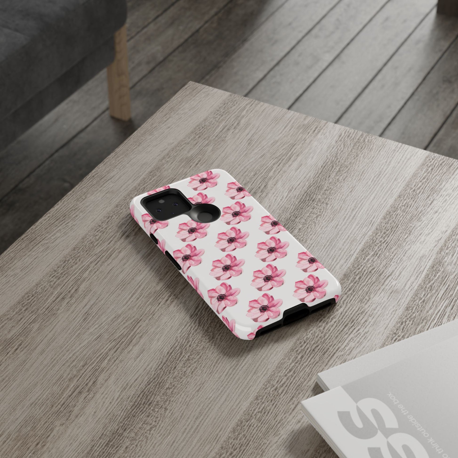 Floral Tough Phone Case - Stylish Protection with Pink Flowers - iPhone Samsung Galaxy Google Pixel - MahaCase