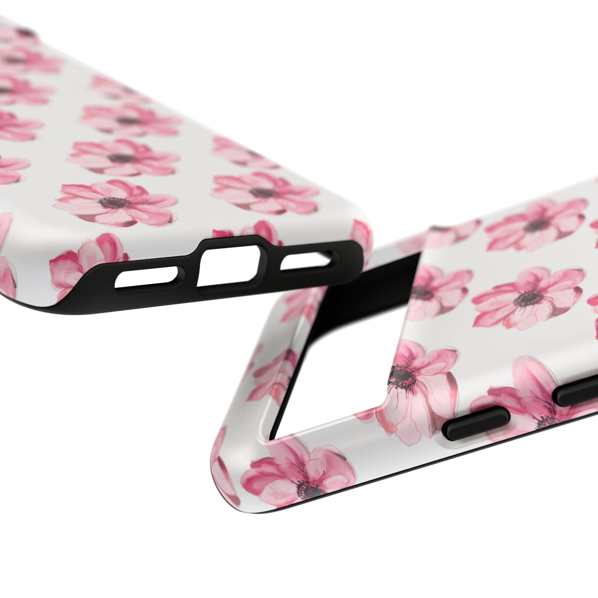 Floral Tough Phone Case - Stylish Protection with Pink Flowers - iPhone Samsung Galaxy Google Pixel - MahaCase