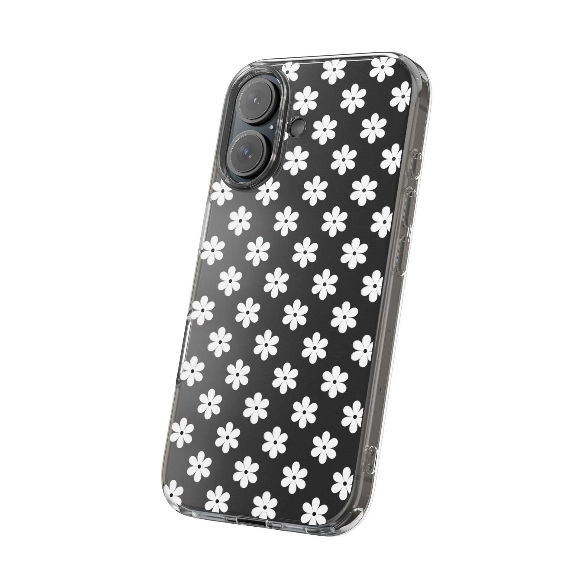 White Floral #222 Clear Cases - MahaCase