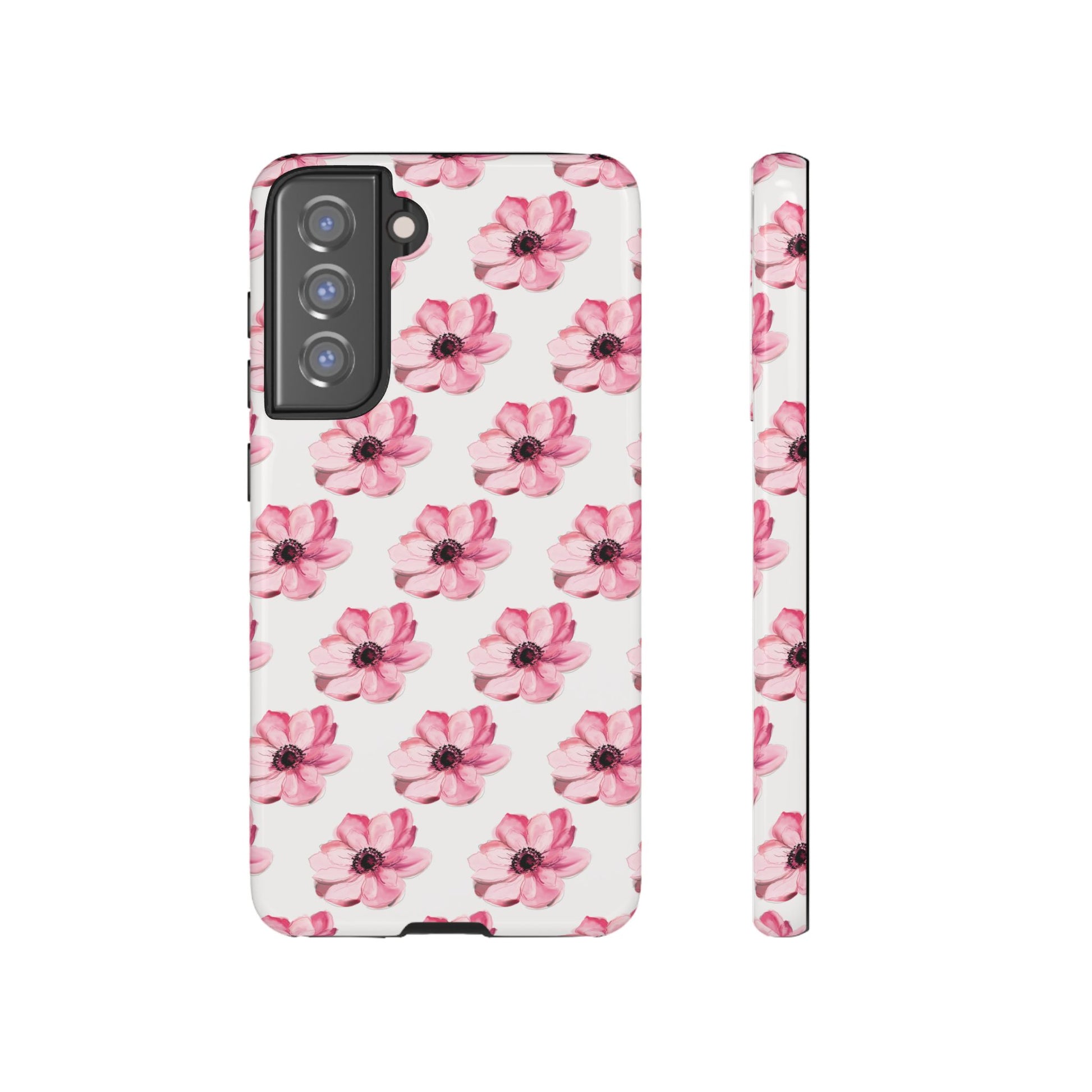 Floral Tough Phone Case - Stylish Protection with Pink Flowers - iPhone Samsung Galaxy Google Pixel - MahaCase
