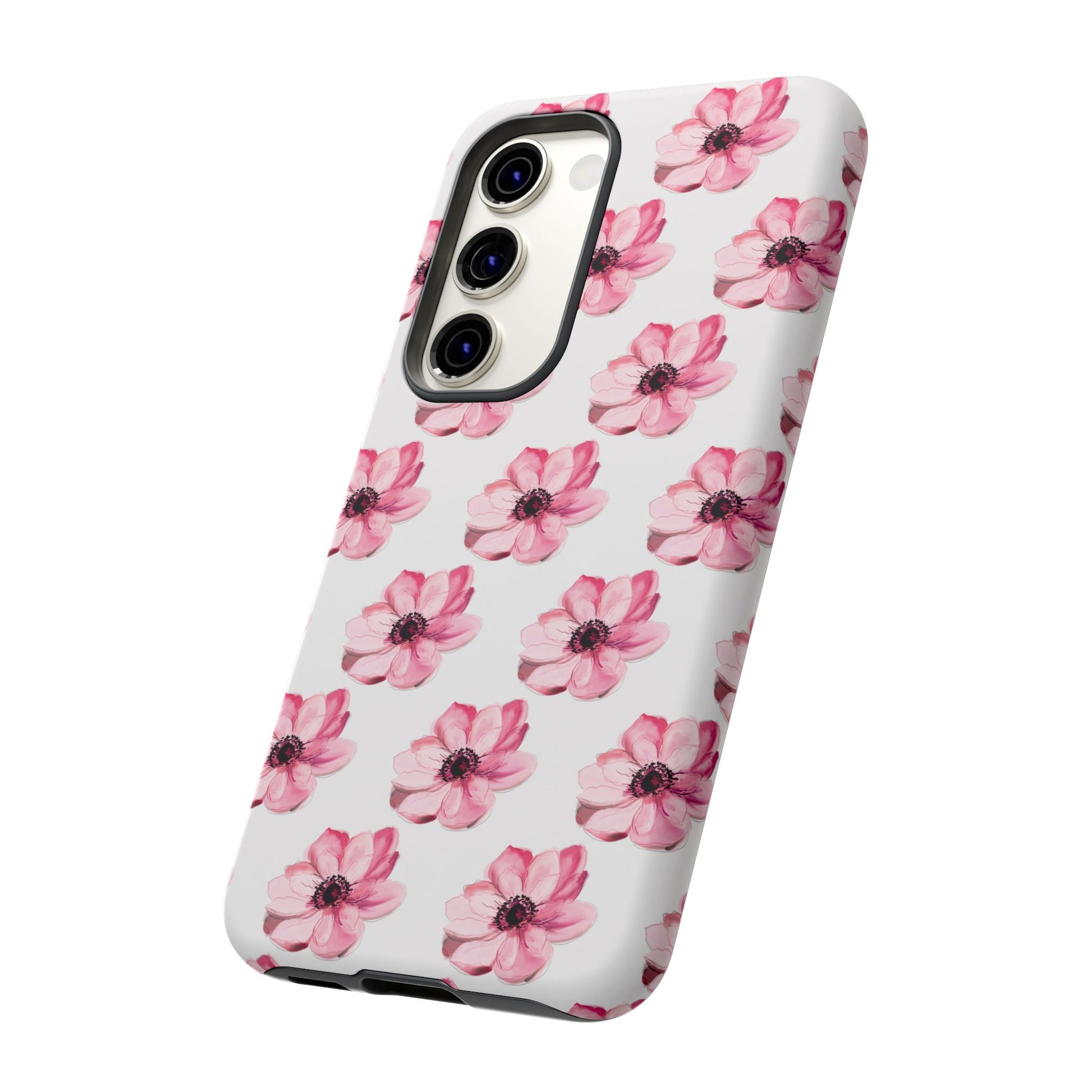 Floral Tough Phone Case - Stylish Protection with Pink Flowers - iPhone Samsung Galaxy Google Pixel - MahaCase