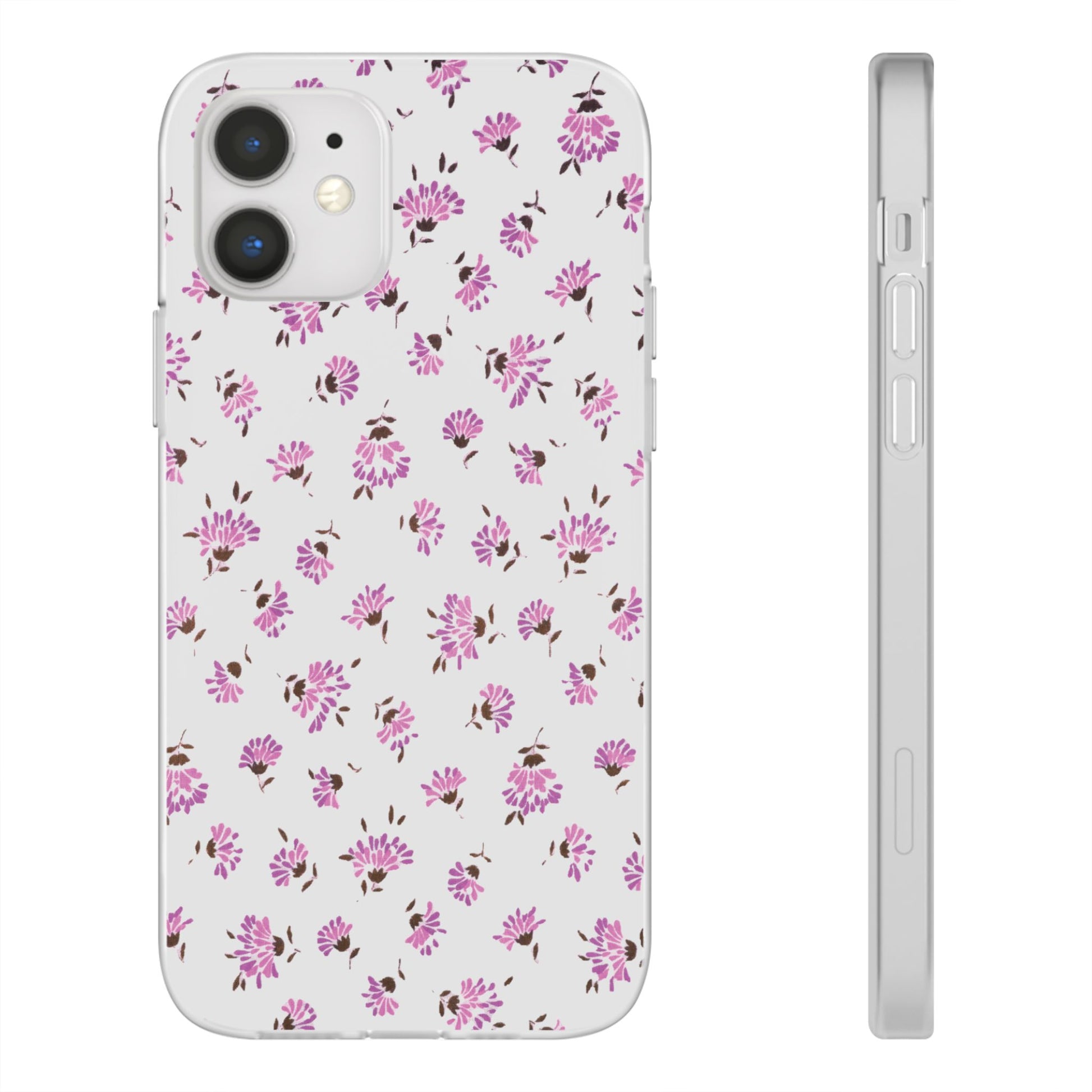Floral Flexible Phone Case - Flower Pattern, Cute Gift for Her, Stylish Accessory, Spring Vibe, Lightweight Protective Cover- iPhone, Samsung, Gift Packaging - MahaCase