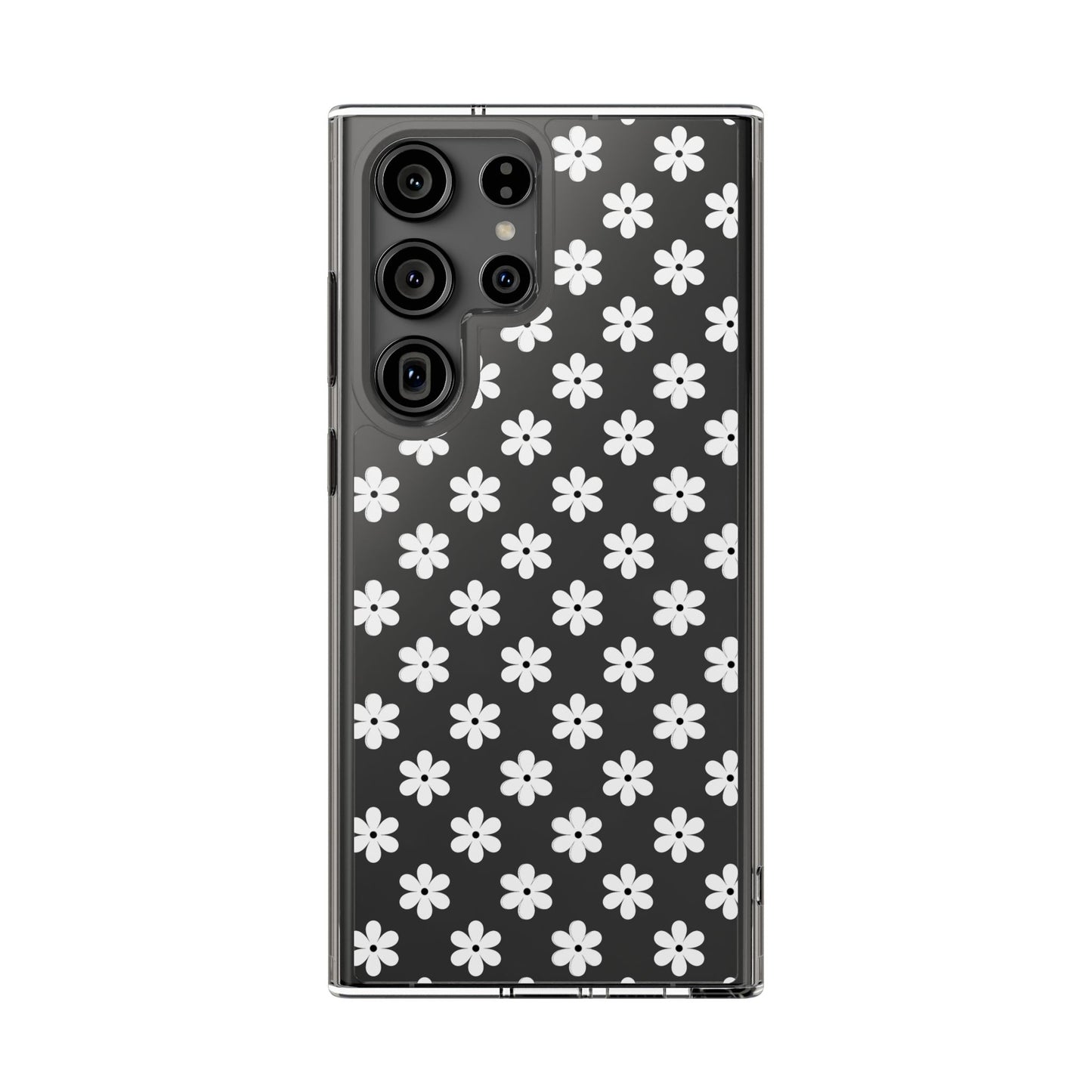 White Floral #222 Clear Cases - MahaCase