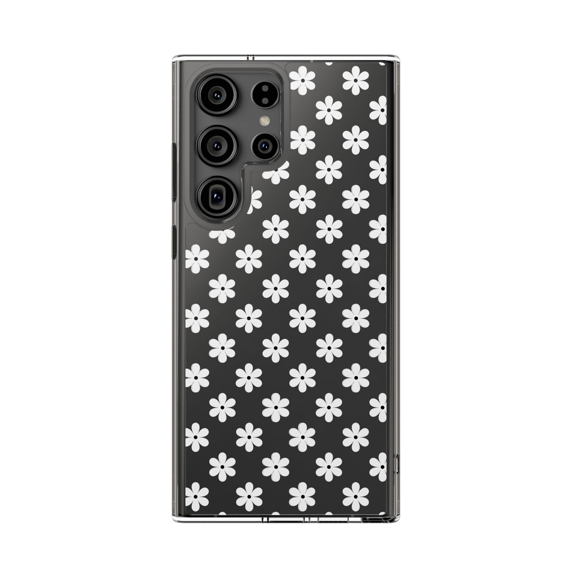 White Floral #222 Clear Cases - MahaCase