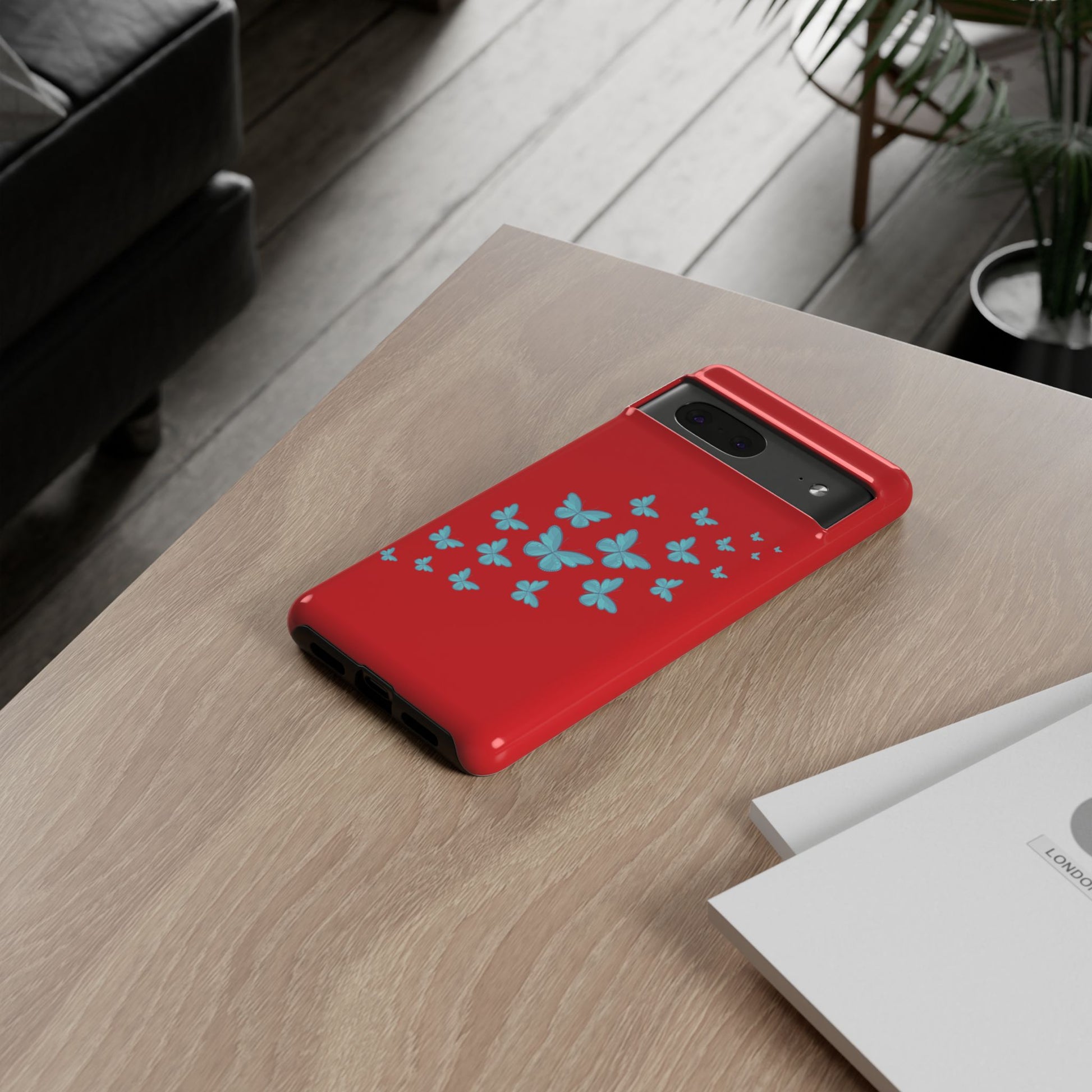 Butterflies in Red - Tough Cases iPhone Samsung Google Pixel - MahaCase