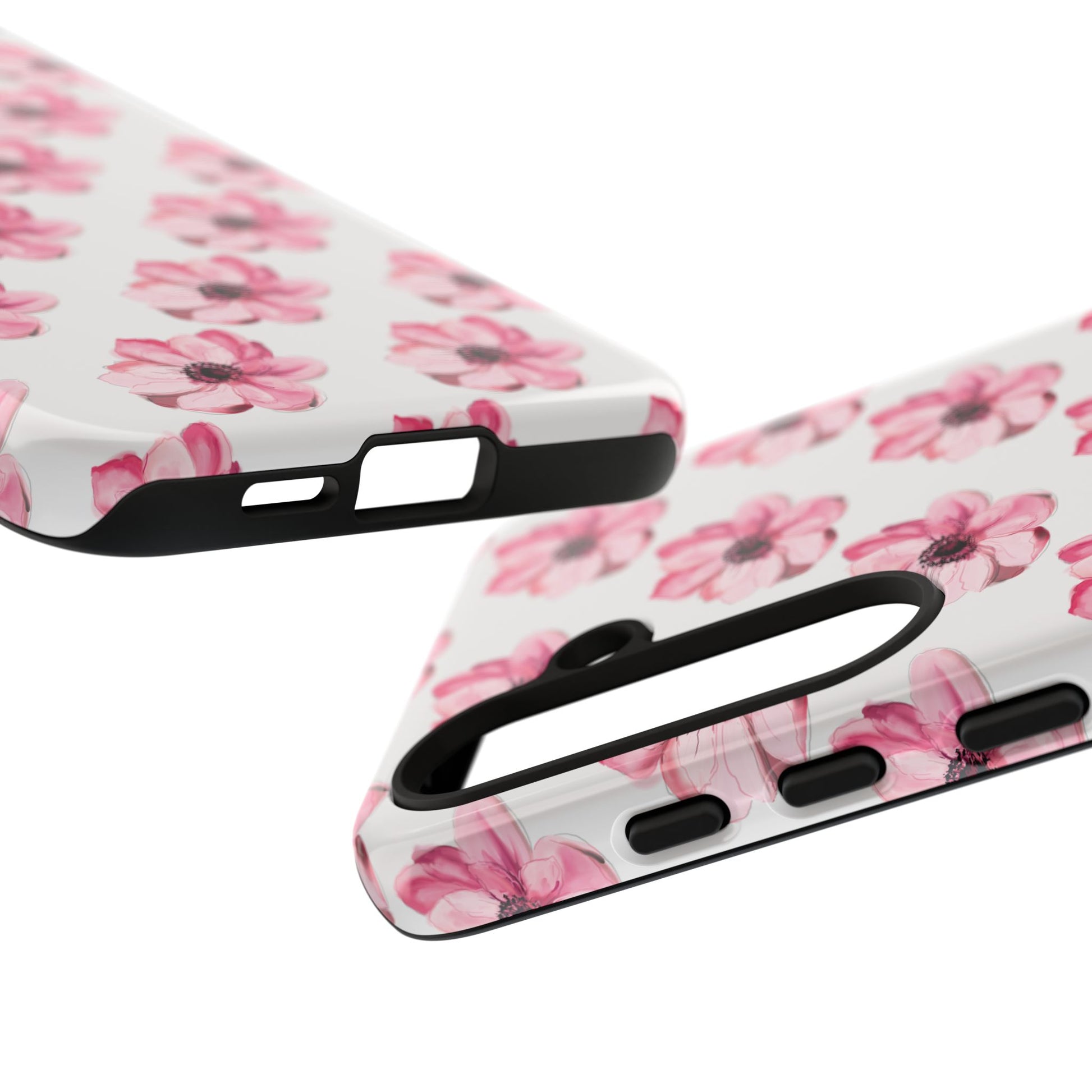 Floral Tough Phone Case - Stylish Protection with Pink Flowers - iPhone Samsung Galaxy Google Pixel - MahaCase