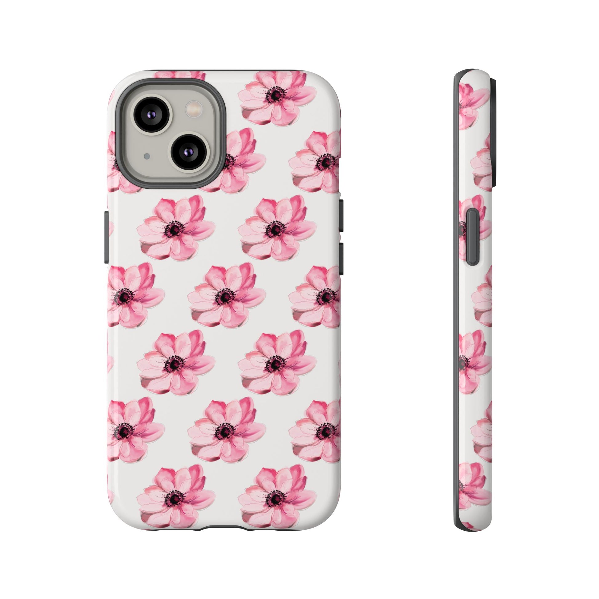 Floral Tough Phone Case - Stylish Protection with Pink Flowers - iPhone Samsung Galaxy Google Pixel - MahaCase