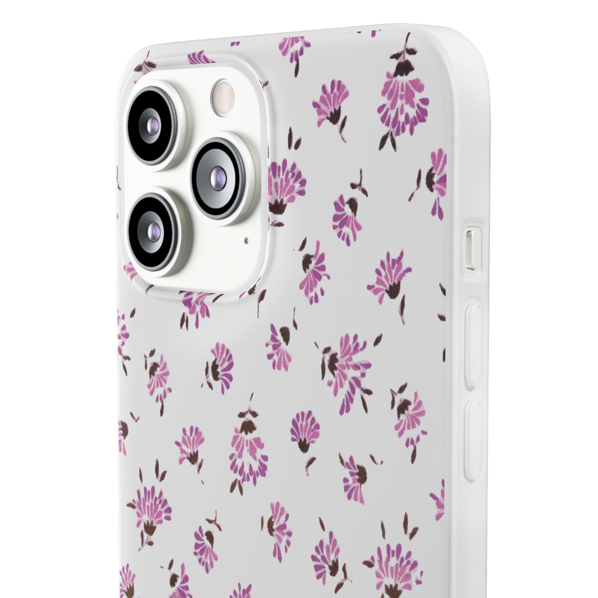 Floral Flexible Phone Case - Flower Pattern, Cute Gift for Her, Stylish Accessory, Spring Vibe, Lightweight Protective Cover- iPhone, Samsung, Gift Packaging - MahaCase