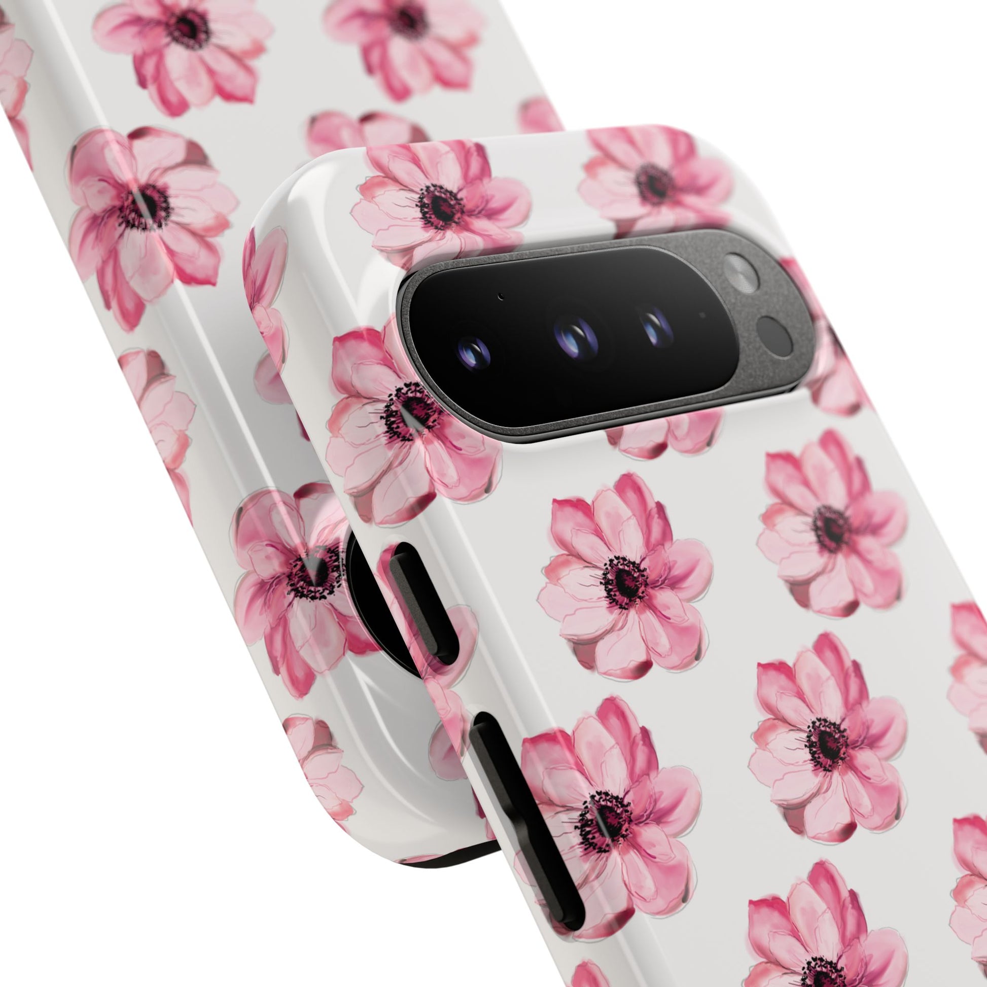 Floral Tough Phone Case - Stylish Protection with Pink Flowers - iPhone Samsung Galaxy Google Pixel - MahaCase