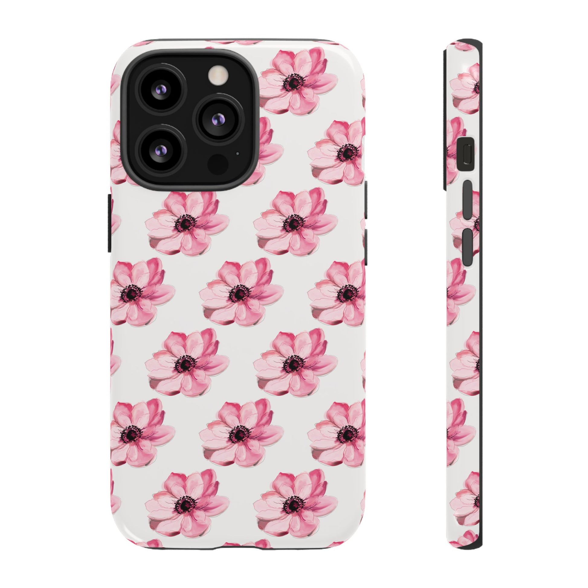 Floral Tough Phone Case - Stylish Protection with Pink Flowers - iPhone Samsung Galaxy Google Pixel - MahaCase