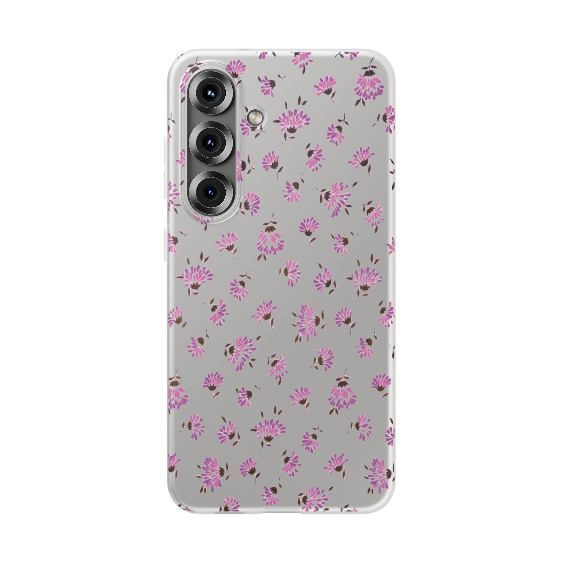 Floral Flexible Phone Case - Flower Pattern, Cute Gift for Her, Stylish Accessory, Spring Vibe, Lightweight Protective Cover- iPhone, Samsung, Gift Packaging - MahaCase
