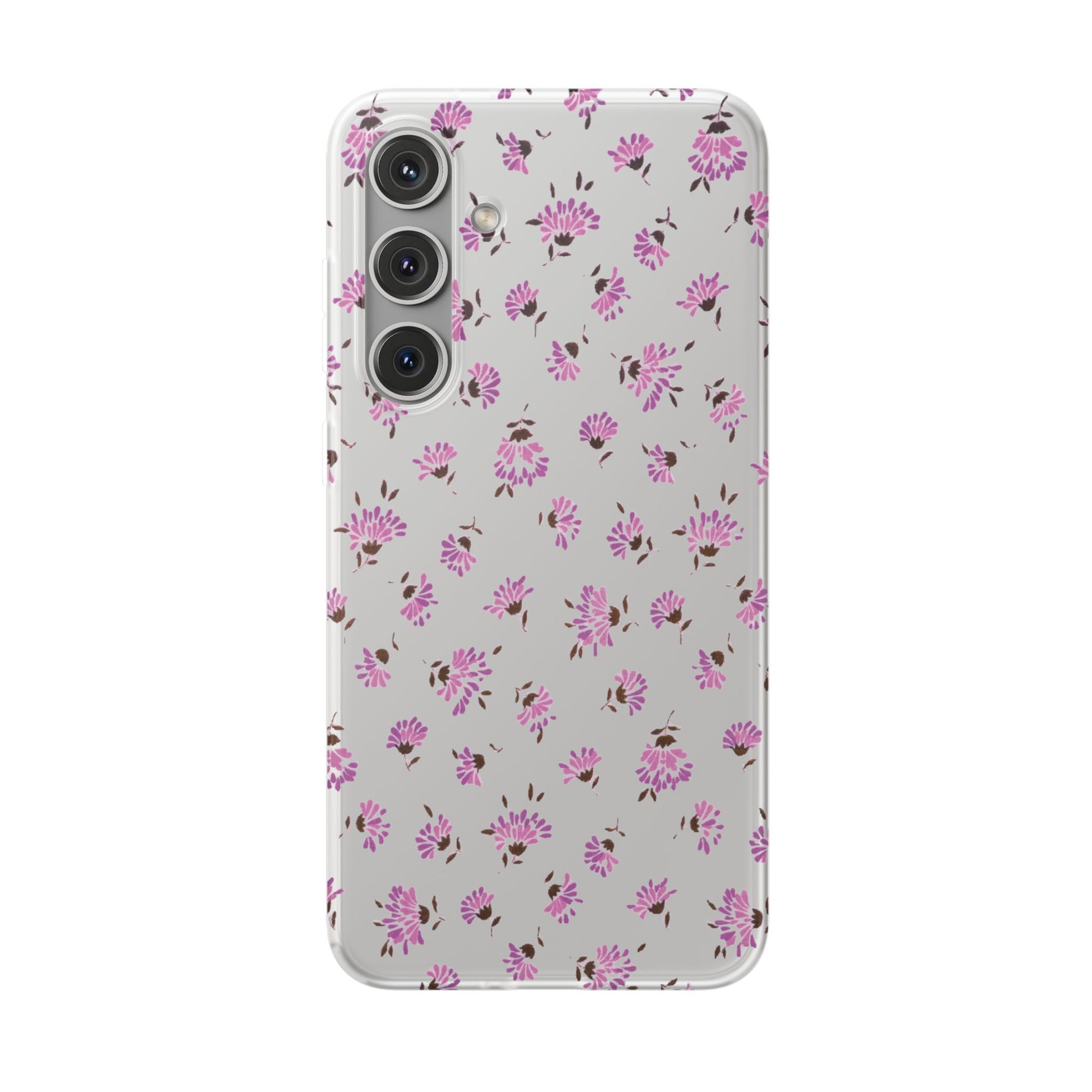 Floral Flexible Phone Case - Flower Pattern, Cute Gift for Her, Stylish Accessory, Spring Vibe, Lightweight Protective Cover- iPhone, Samsung, Gift Packaging - MahaCase